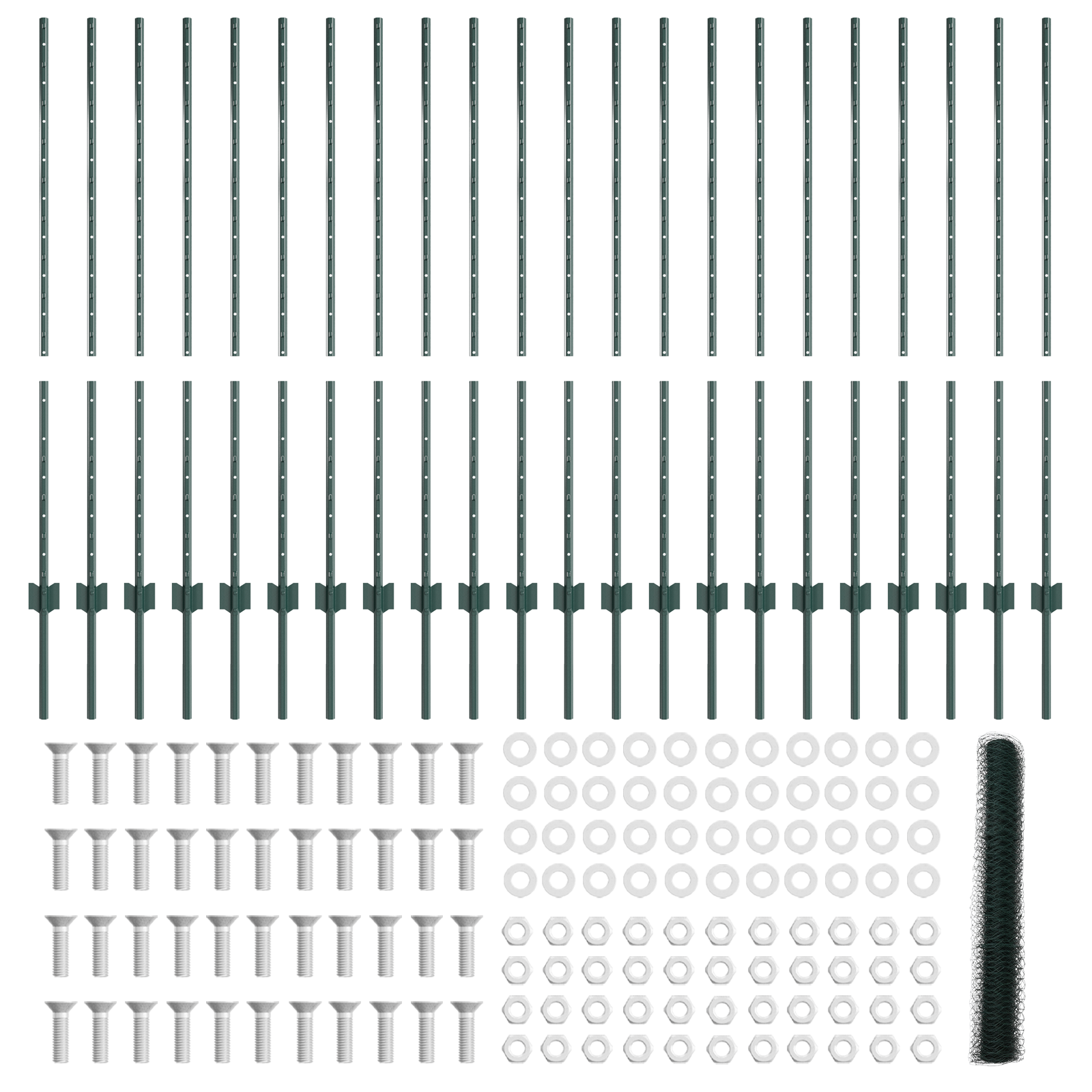 Stâlpi Gard  11 buc U-Channel Verde 120 cm Oțel GartenMobel Dekor