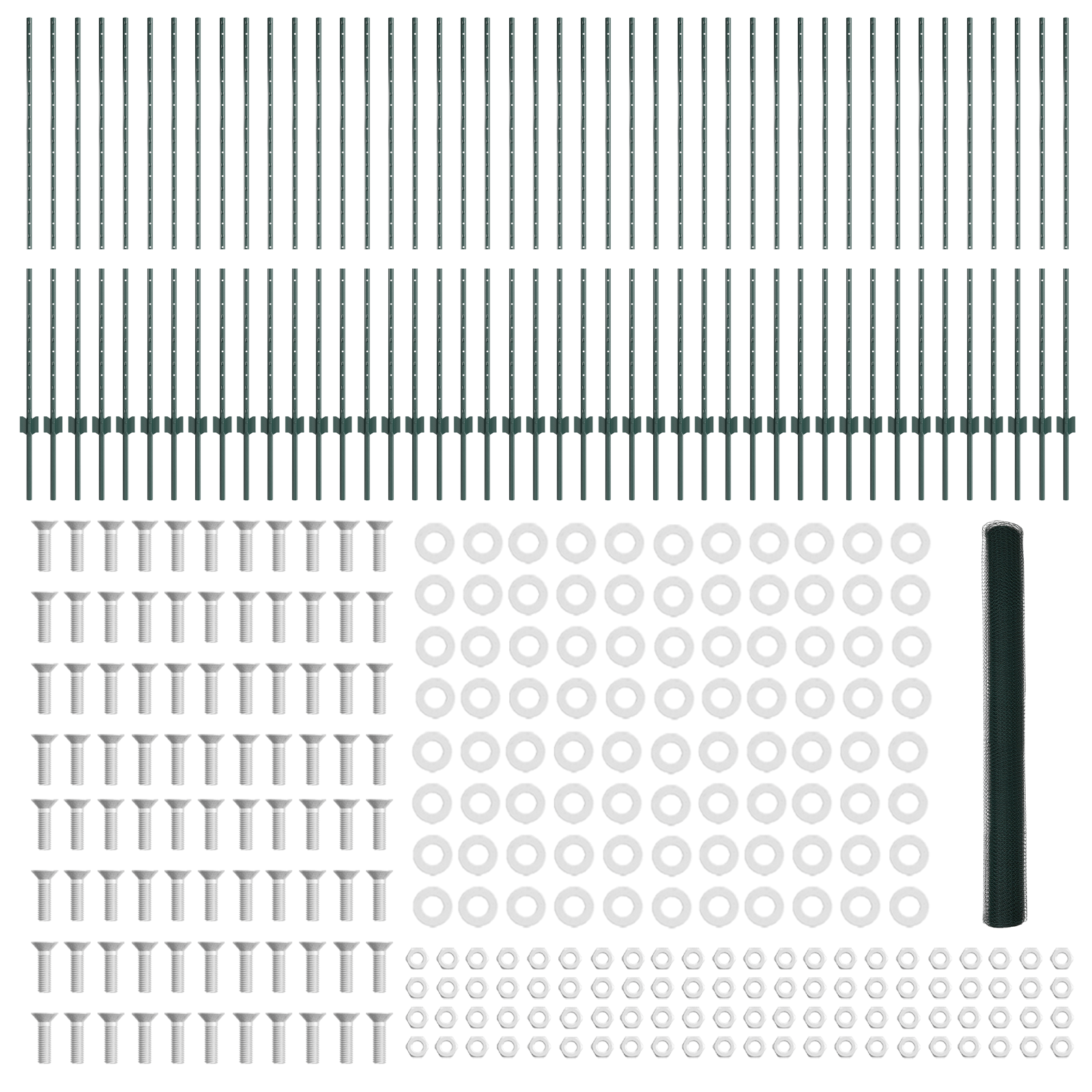 Stâlpi de Gard 11 pcs U-Channel Verde 140 cm Oțel GartenMobel Dekor