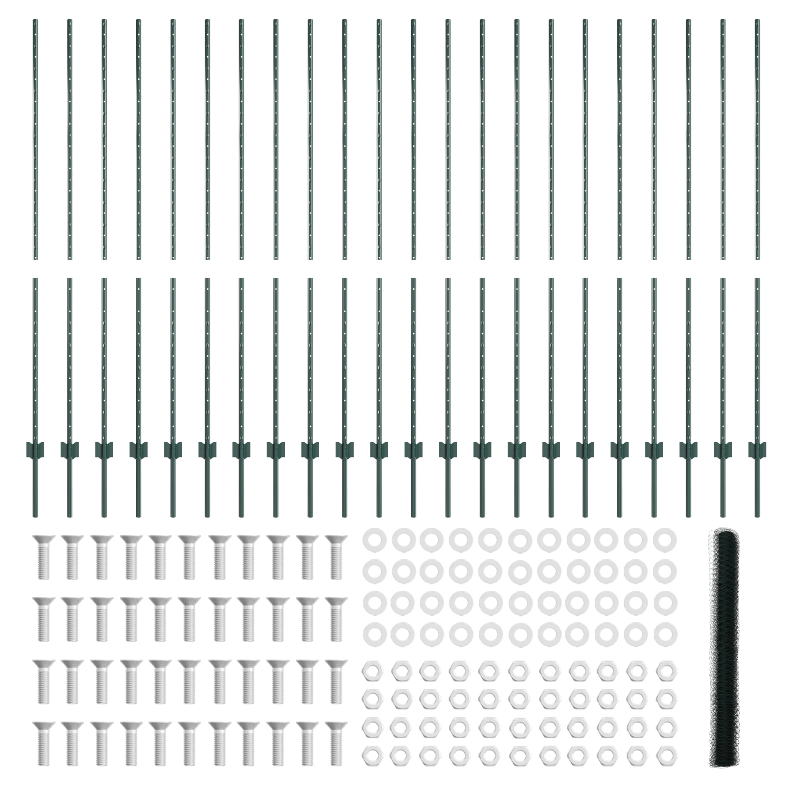 Stâlpi de Gard 11 pcs U-Channel Verde 150 cm Oțel GartenMobel Dekor