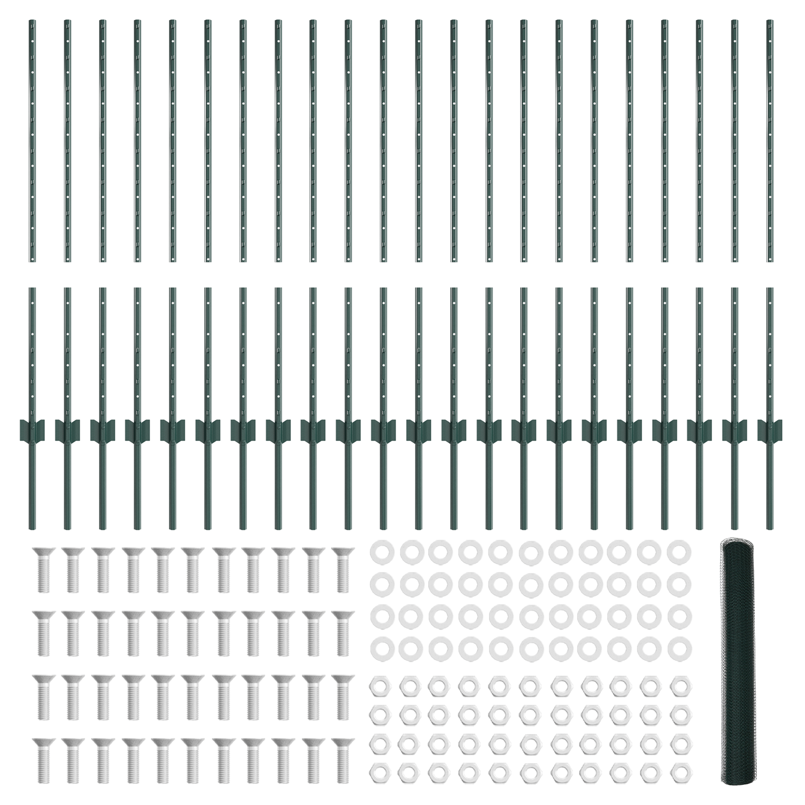 Stâlpi de gard 11 buc U-Channel Verde 100 cm Oțel GartenMobel Dekor