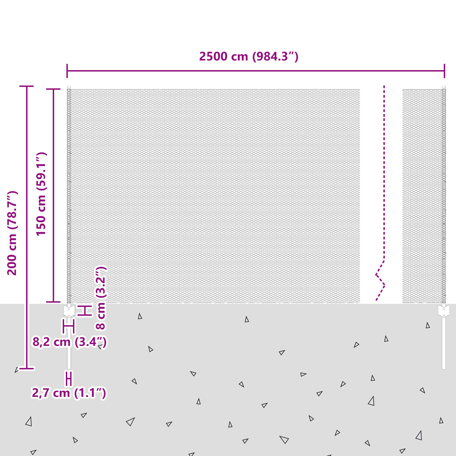 Set Împrejmuire Grădină Set de 2 Gri Oțel GartenMobel Dekor