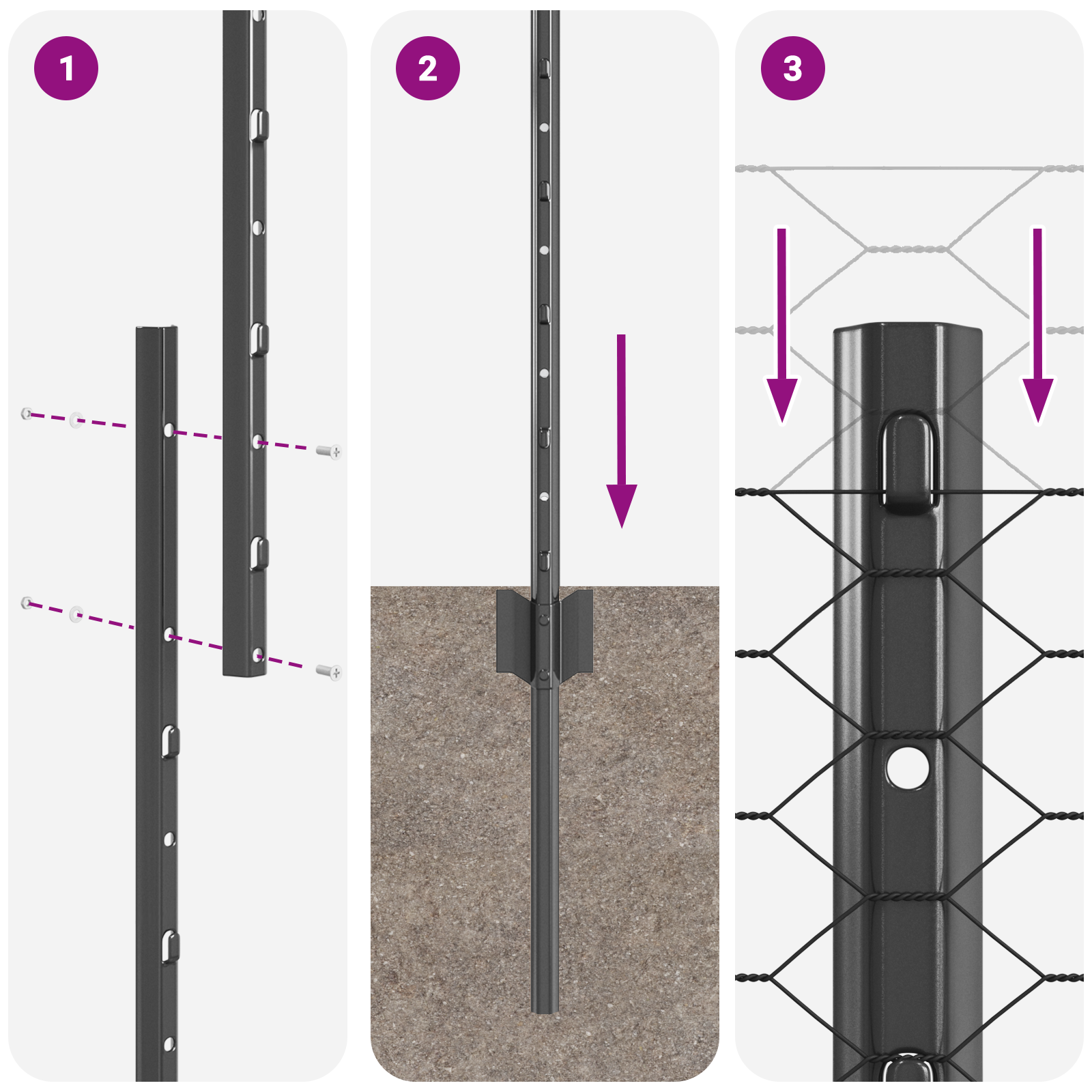 Set de gard de grădină Set de 2 Gri Oțel vopsit electrostatic GartenMobel Dekor