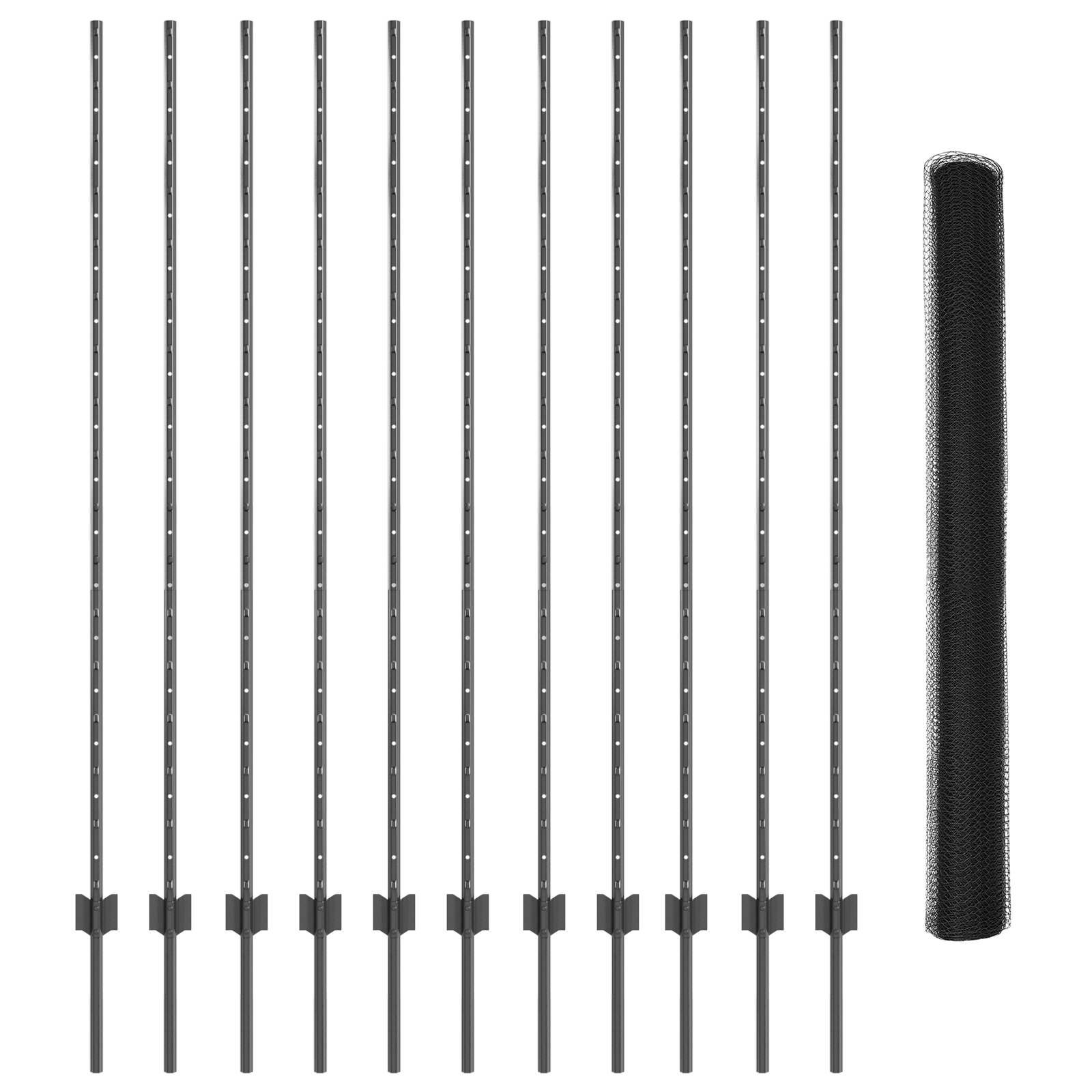 Set de gard de grădină Set de 2 Gri Oțel vopsit electrostatic GartenMobel Dekor