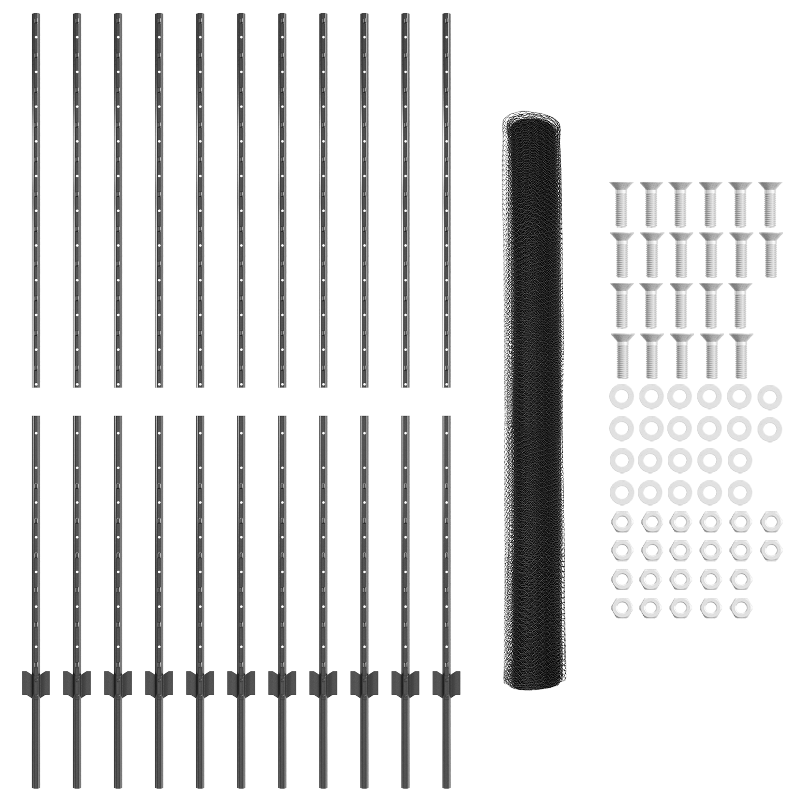 Set de gard de grădină Set de 2 Gri Oțel vopsit electrostatic GartenMobel Dekor