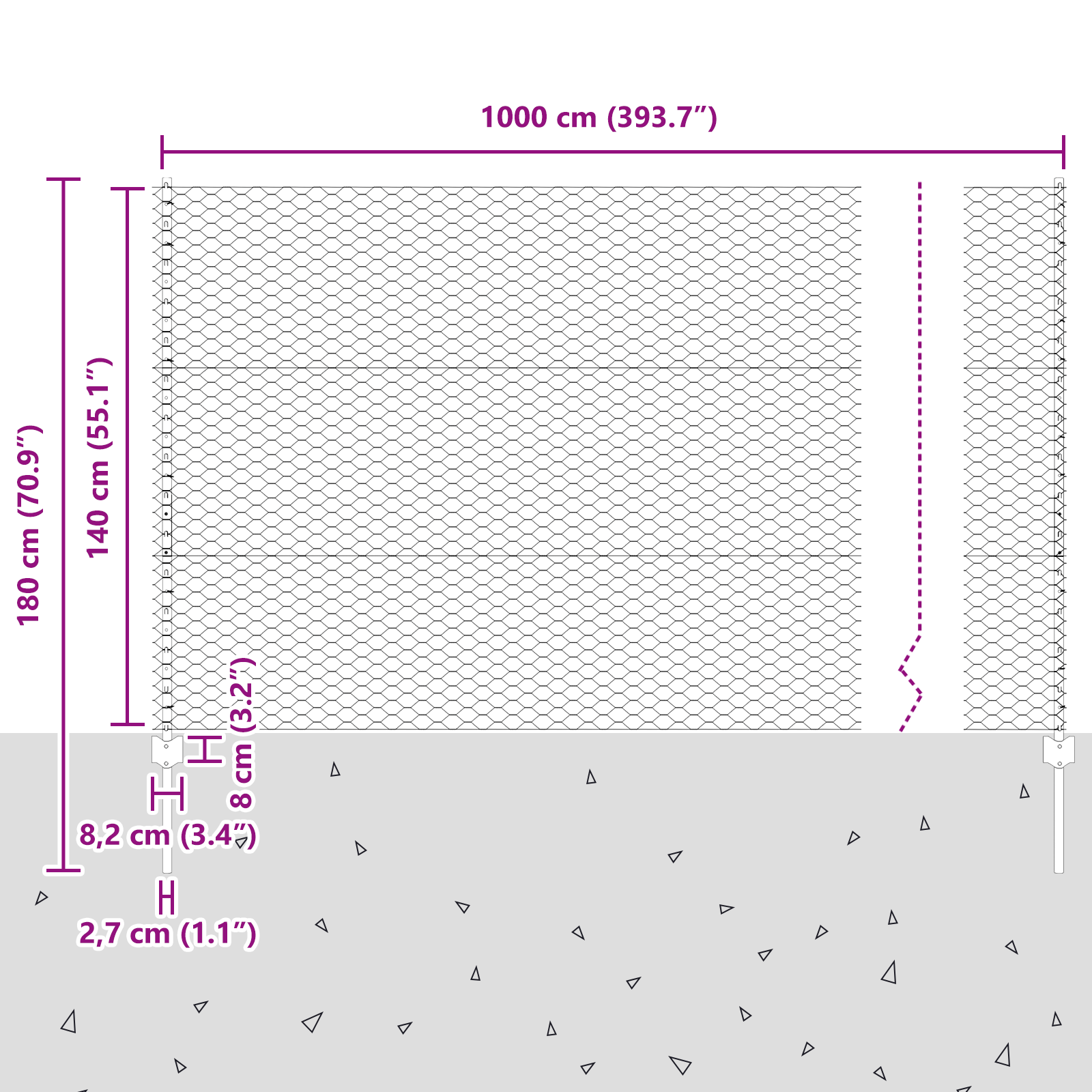 Stâlpi de Gard 10 buc U-Channel Gri 140 cm Oțel GartenMobel Dekor