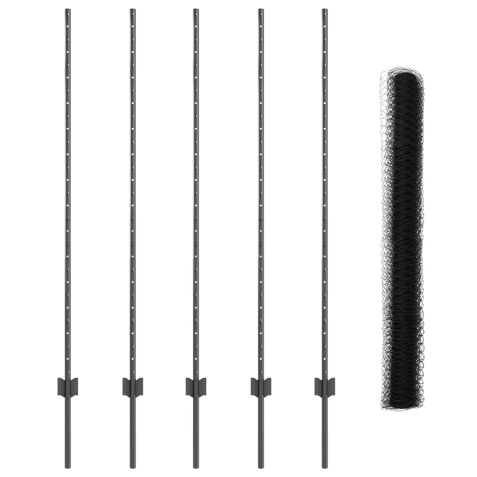 Stâlpi de Gard 10 buc U-Channel Gri 140 cm Oțel GartenMobel Dekor