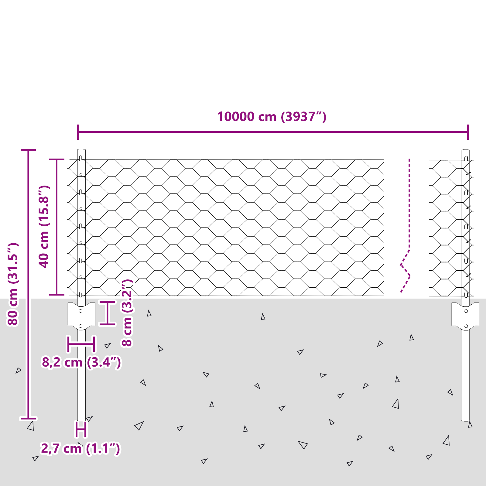 Stâlpi de Gard 11 buc U-Channel Gri 40 cm Oțel GartenMobel Dekor