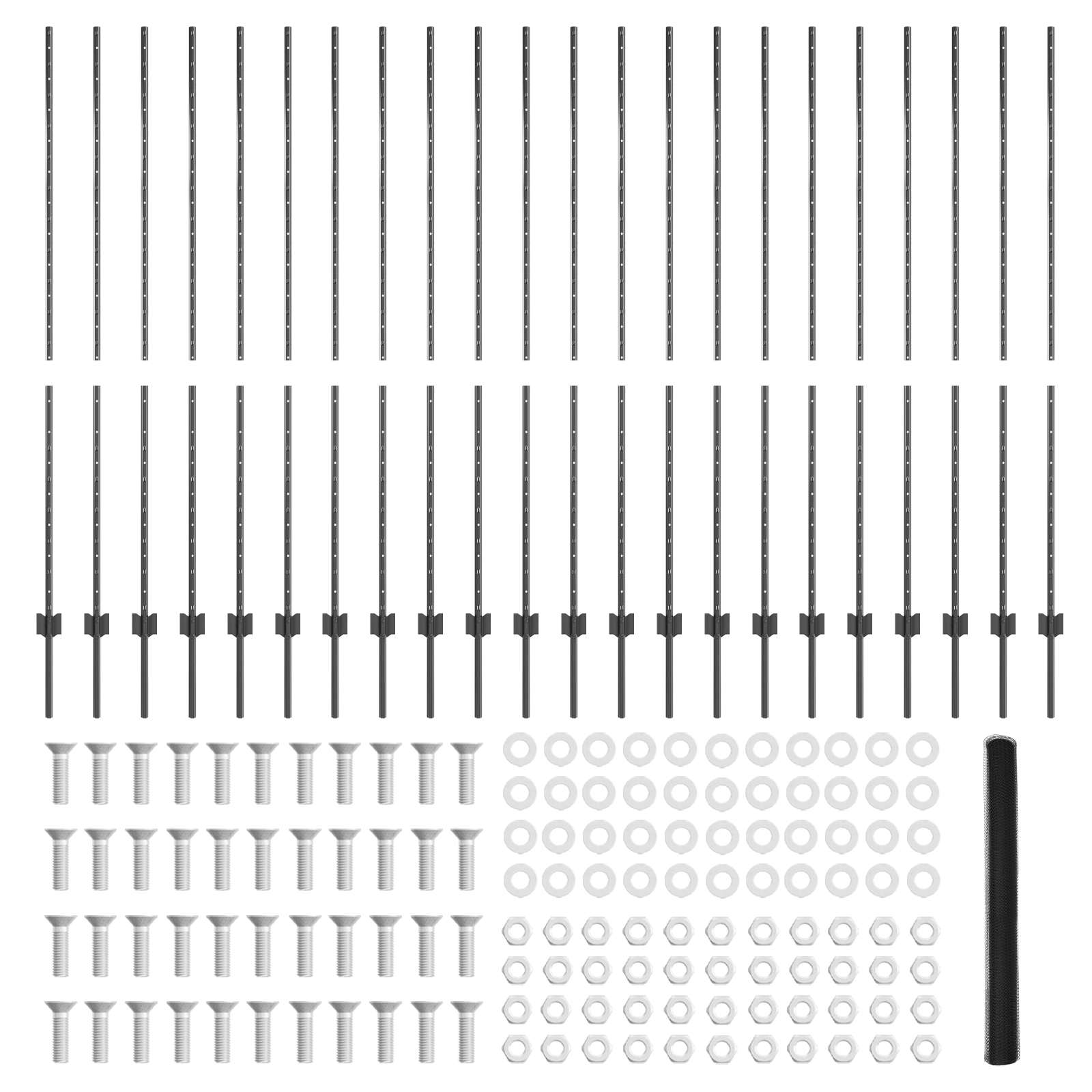 Stâlpi pentru Gard 22 pcs U-Channel Gri 160 cm Oțel GartenMobel Dekor