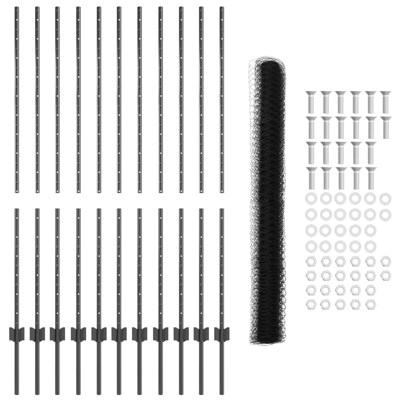 Stâlpi pentru gard 22 buc U-Channel Gri 140 cm Oțel GartenMobel Dekor