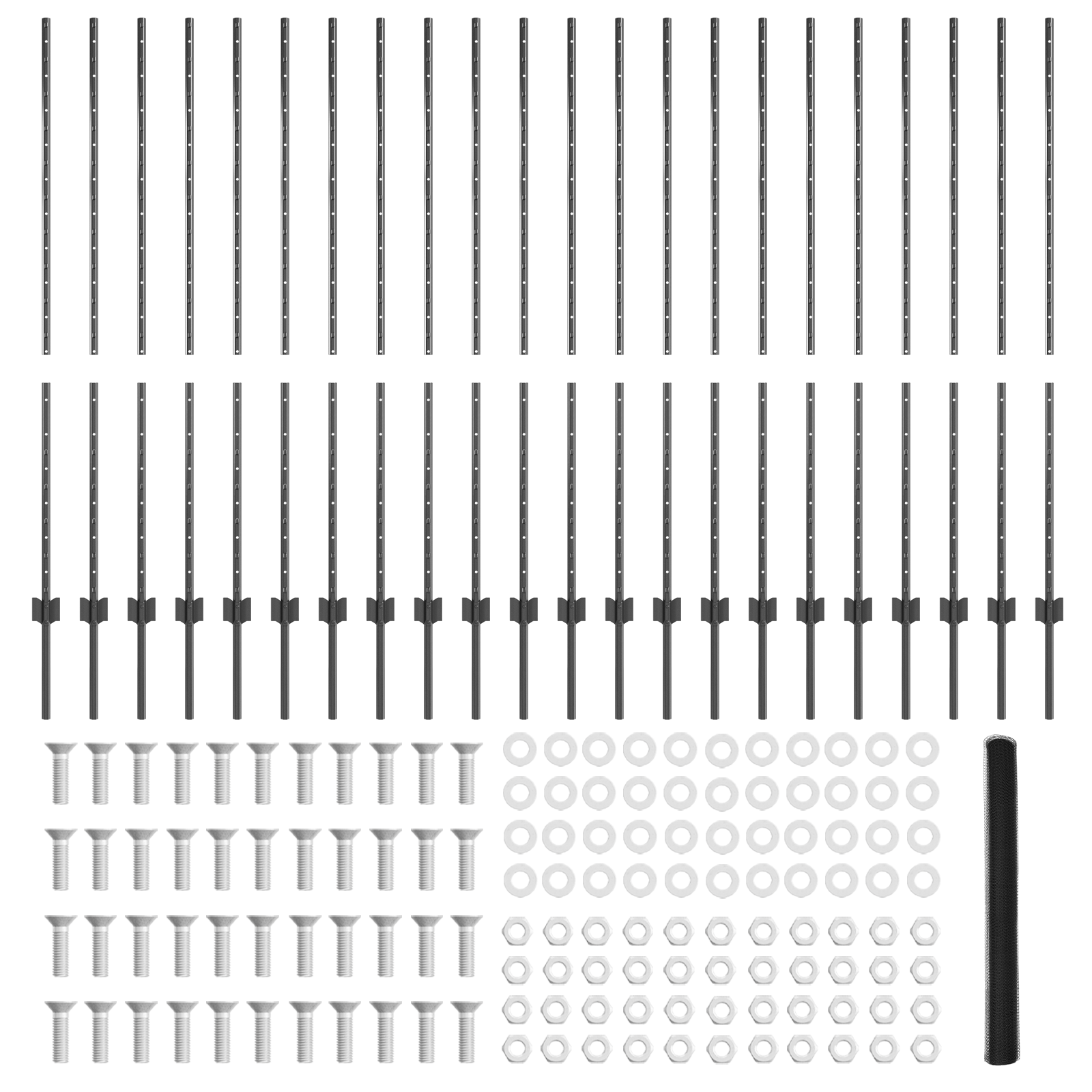 Posturi de Gardă 22 buc U-Channel Gri 140 cm Oțel GartenMobel Dekor