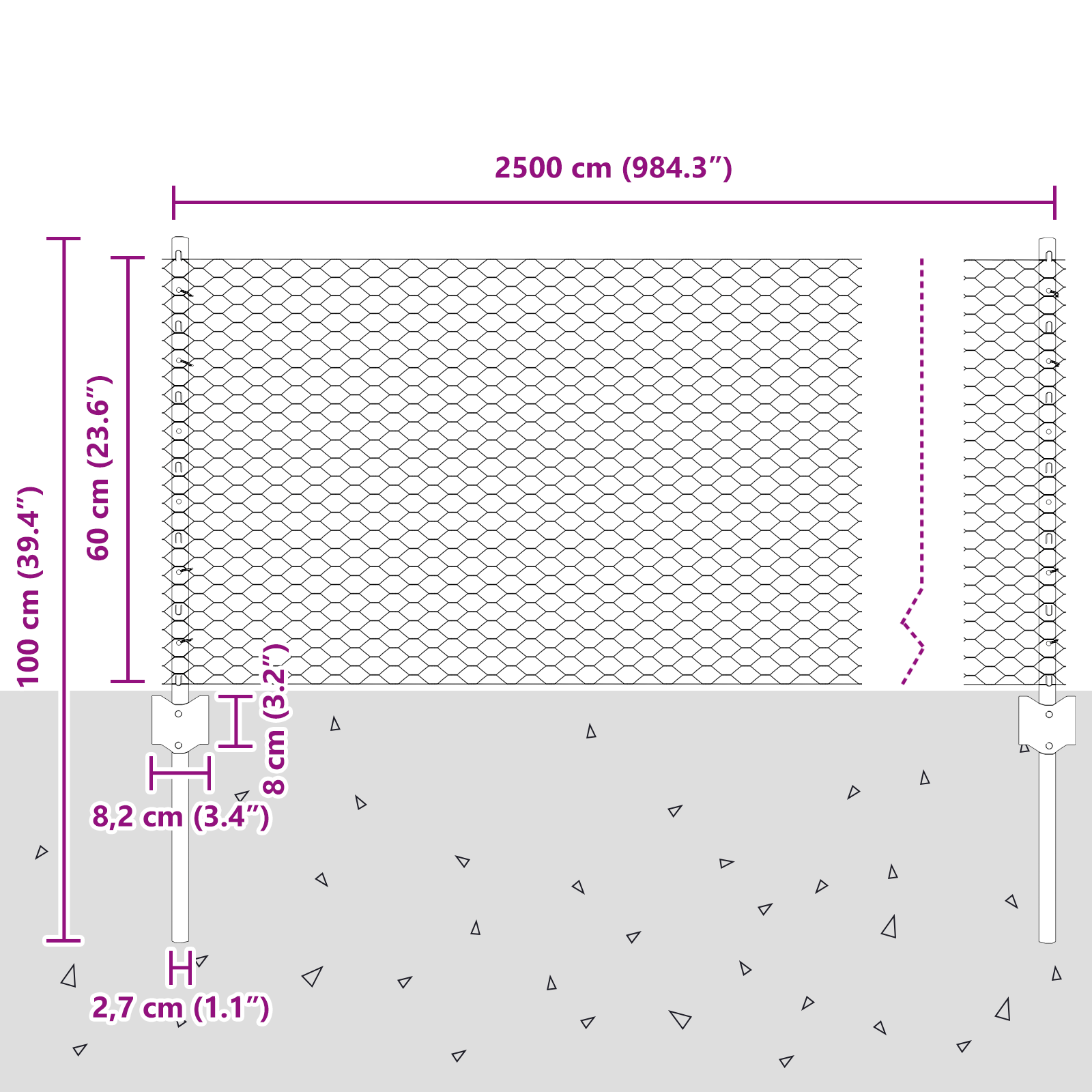 Posturi de Împrejmuire 11 pcs U-Channel Gri 60 cm Oțel GartenMobel Dekor