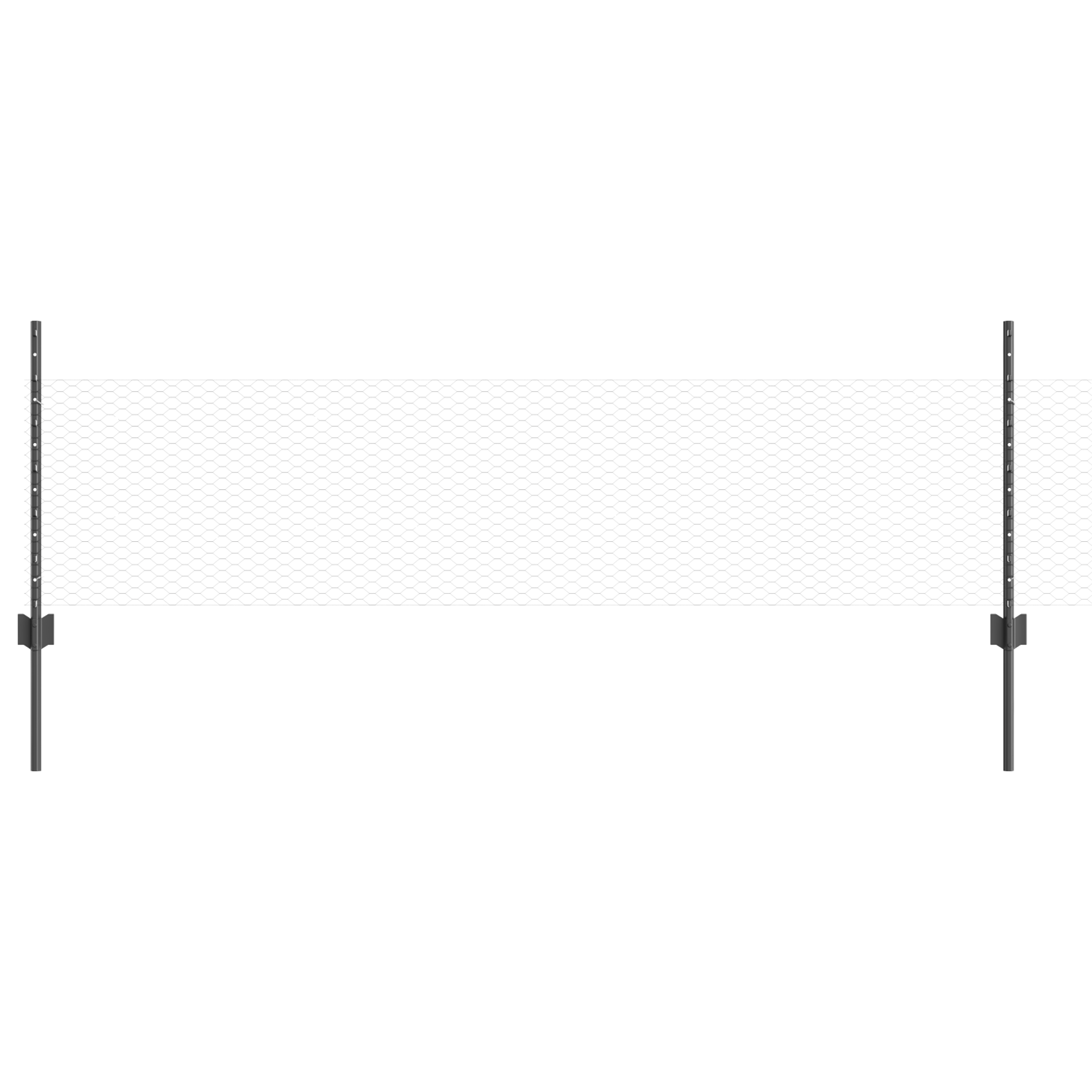 Set Posturi de Gard  5 buc U-Channel Gri 60 cm Oțel GartenMobel Dekor