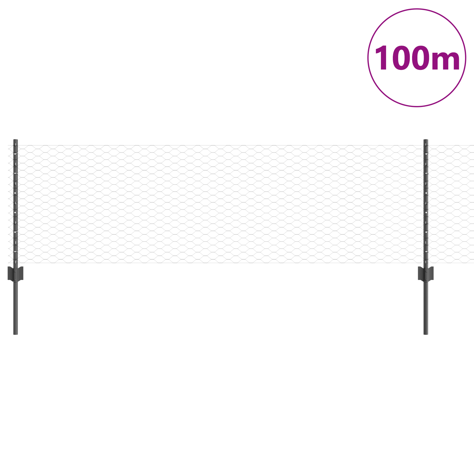 Stâlpi Gard  11 pcs U-Channel Gri 60 cm Oțel GartenMobel Dekor