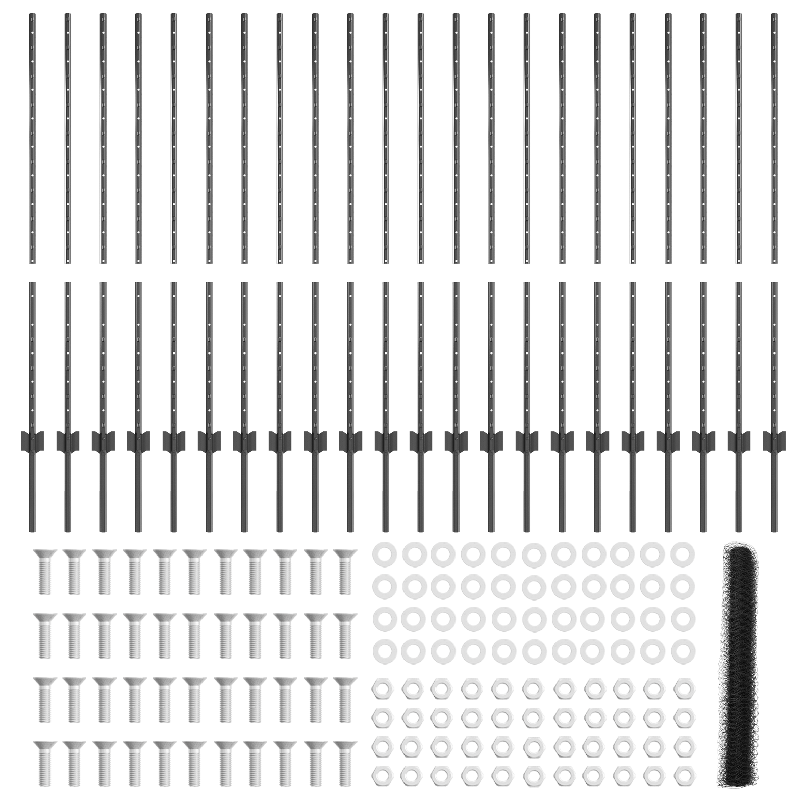 Stâlpi Gard  22 buc U-Channel Gri 120 cm Oțel GartenMobel Dekor