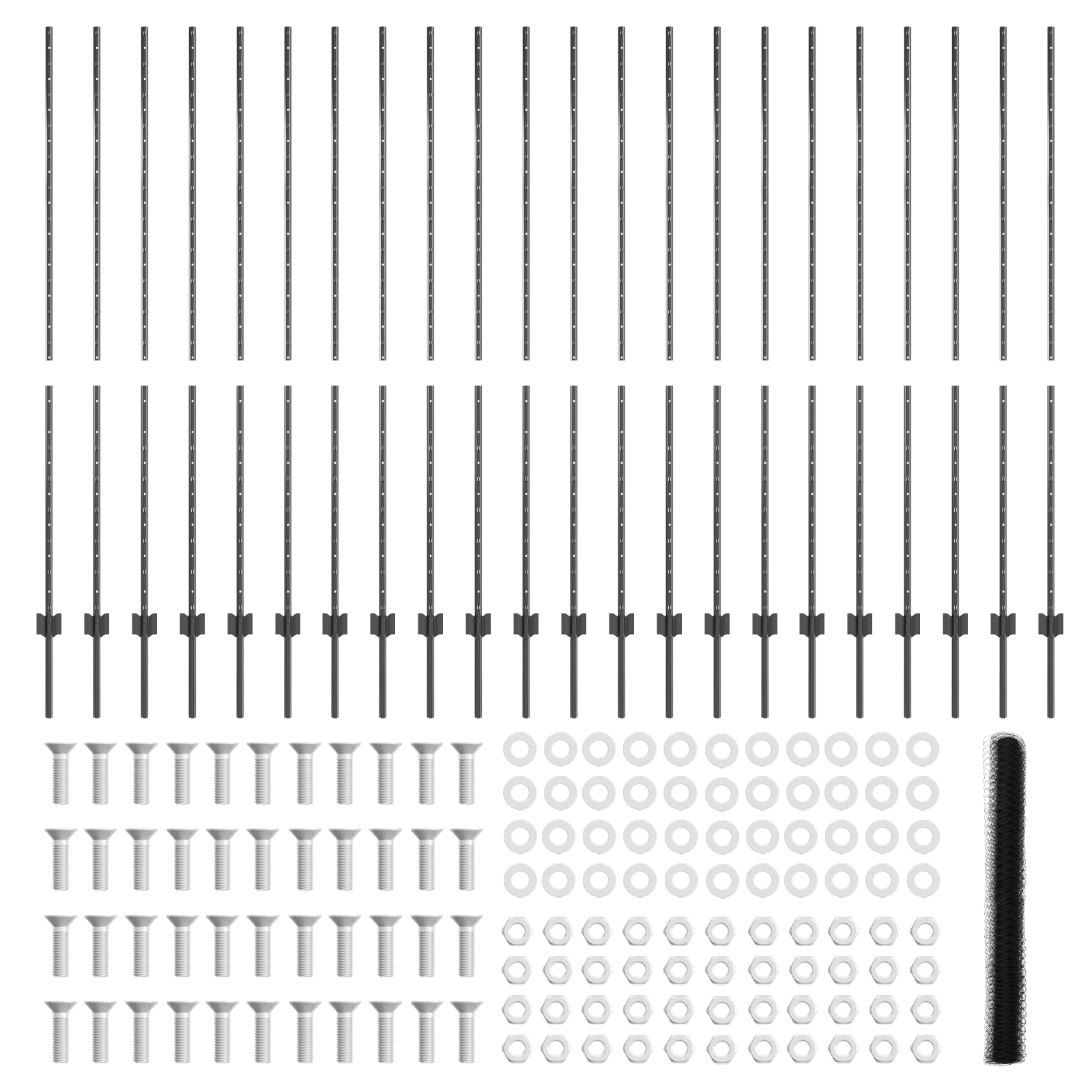 Stâlpi Gard 22 pcs U-Channel Gri 150 cm Oțel GartenMobel Dekor