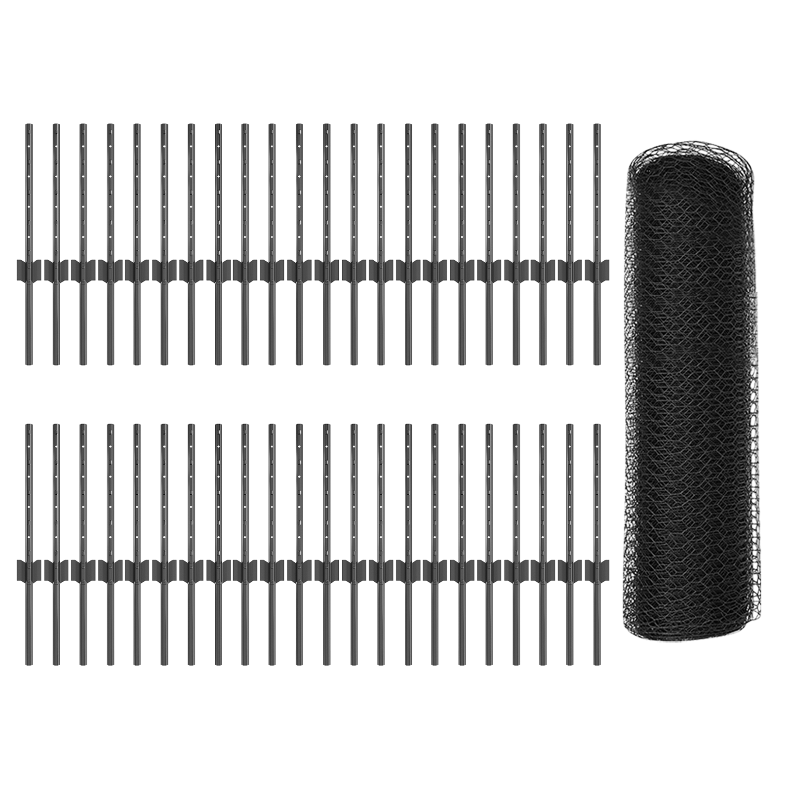 Stâlpi de Gard 11 buc U-Channel Gri 40 cm Oțel GartenMobel Dekor