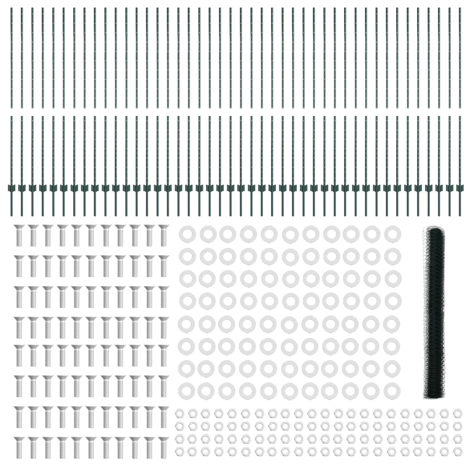 Stâlpi de Gard 11 buc U-Channel Verde 160 cm Oțel GartenMobel Dekor