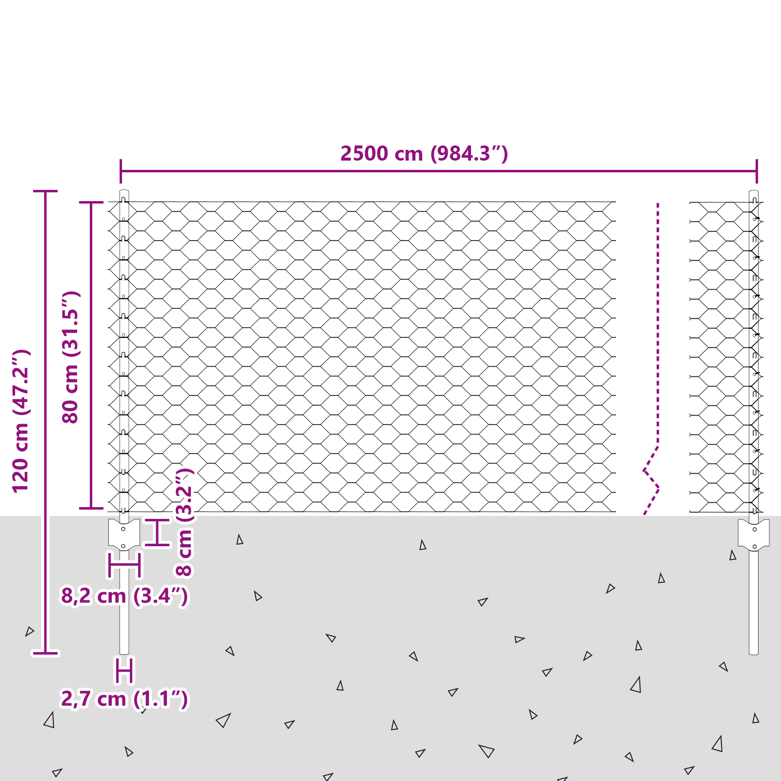 Stâlpi de gard 11 pcs U-Channel Gri 80 cm Oțel GartenMobel Dekor