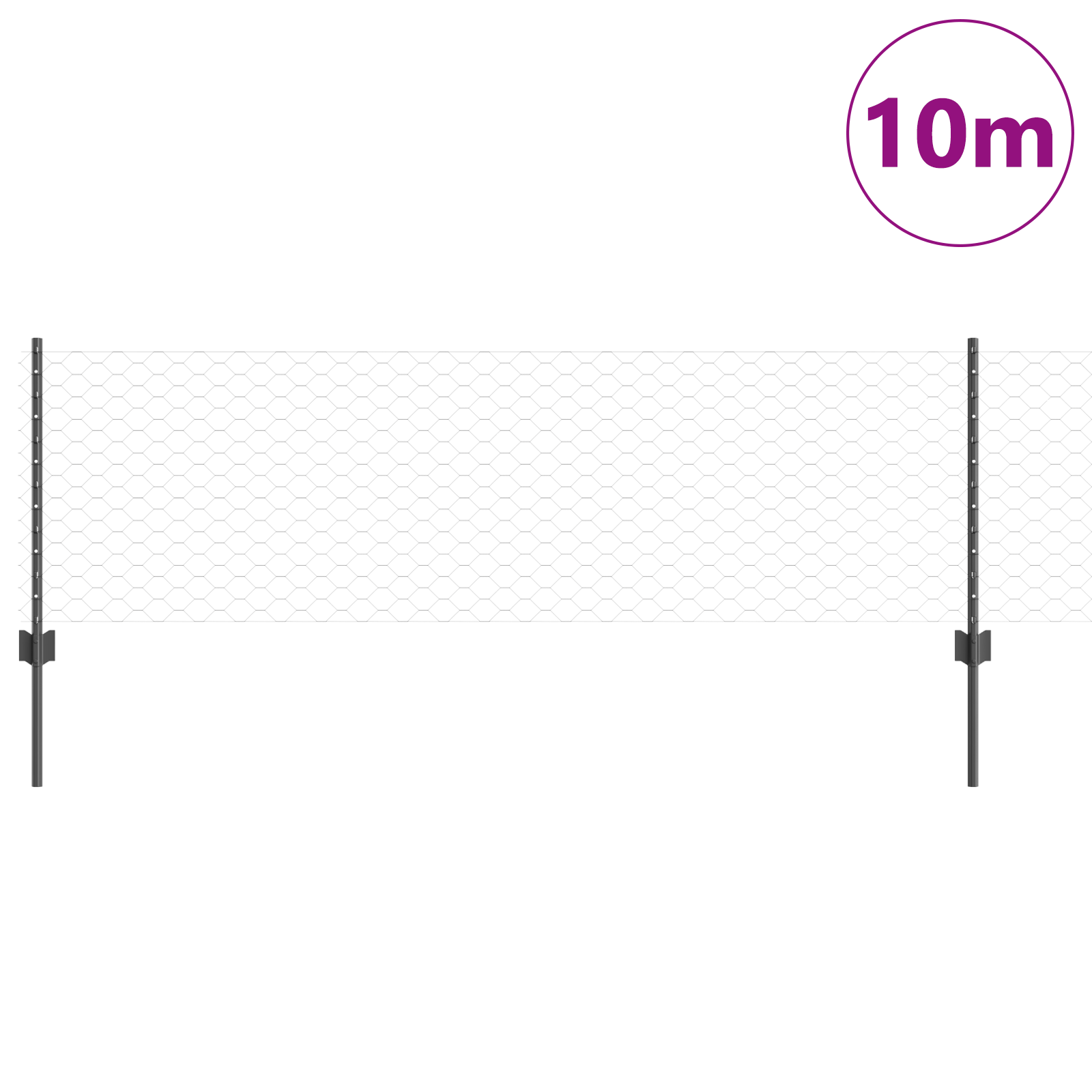 Stâlpi de gard  5 buc U-Channel Gri 60 cm Oțel GartenMobel Dekor