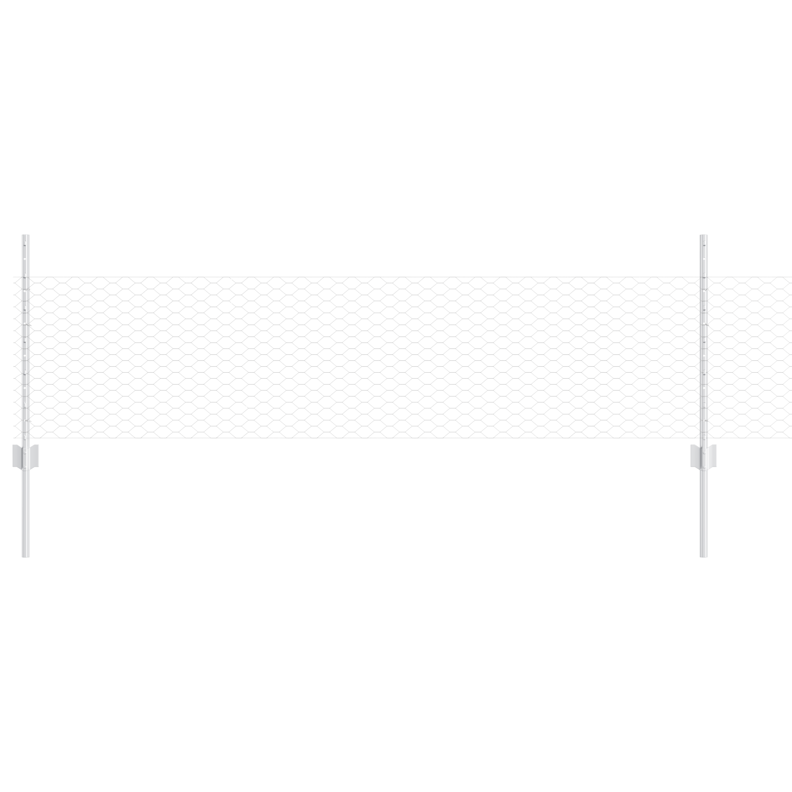 Gard Hexagonal cu 11 Stâlpi U Argintiu 0.5x25 m Oțel GartenMobel Dekor