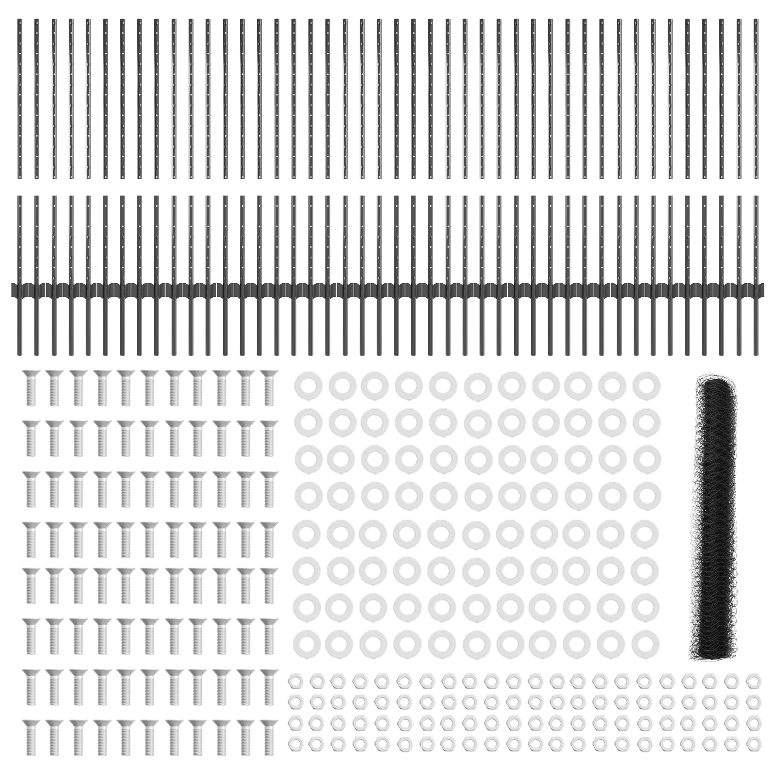 Stâlpi de Gard 22 de bucăți U-Canal Gri 100 cm Oțel GartenMobel Dekor