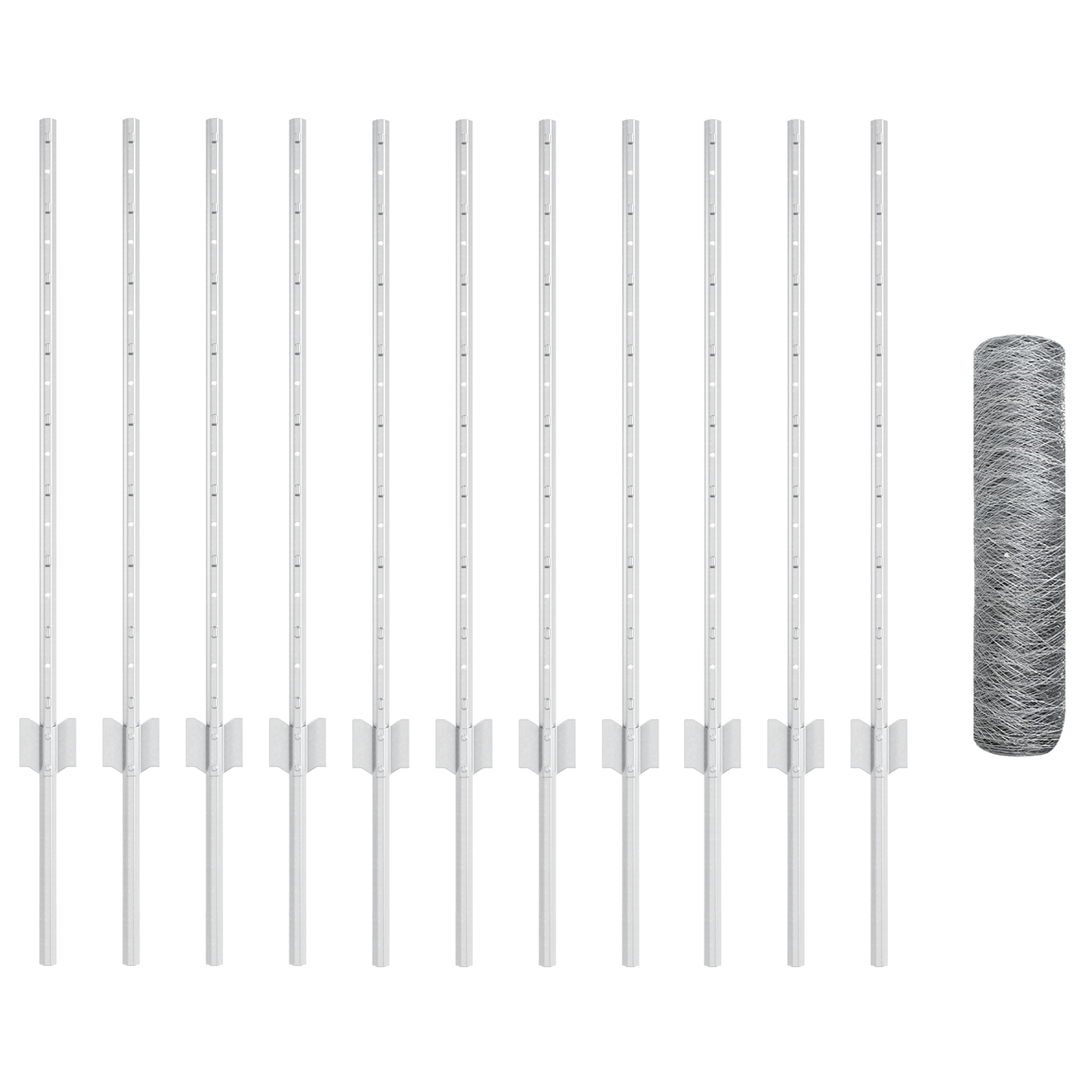 Stâlpi de gard 11 buc U-Channel 80 cm Oțel galvanizat GartenMobel Dekor