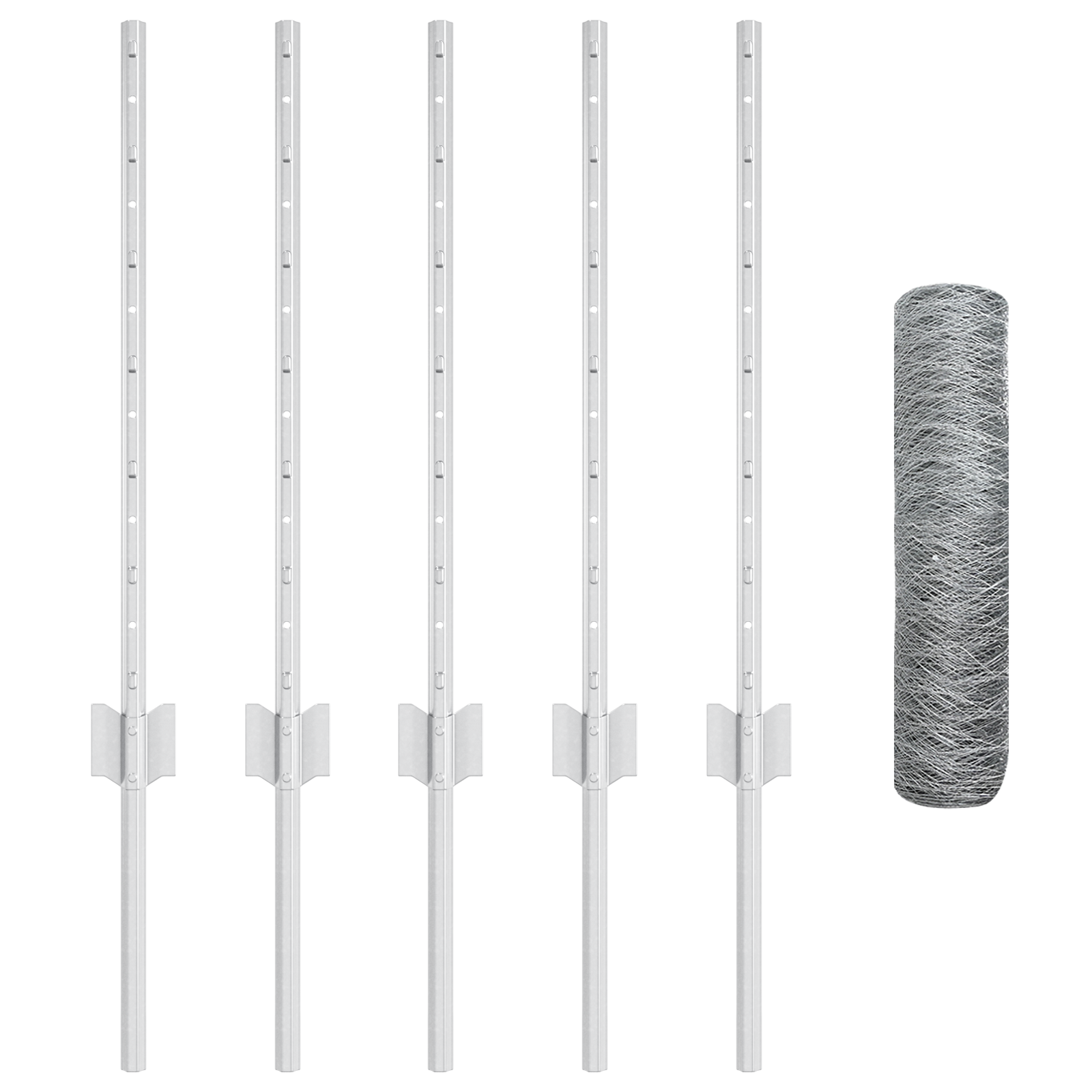 Stâlpi gard 5 pcs U-Channel 60 cm Oțel galvanizat GartenMobel Dekor