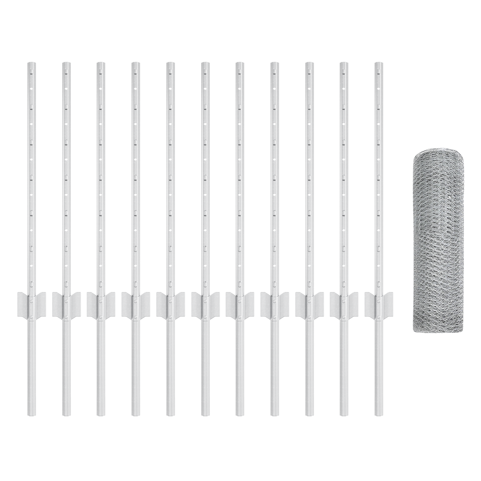 Stâlpi pentru gard 11 buc U-Channel 60 cm Oțel galvanizat GartenMobel Dekor