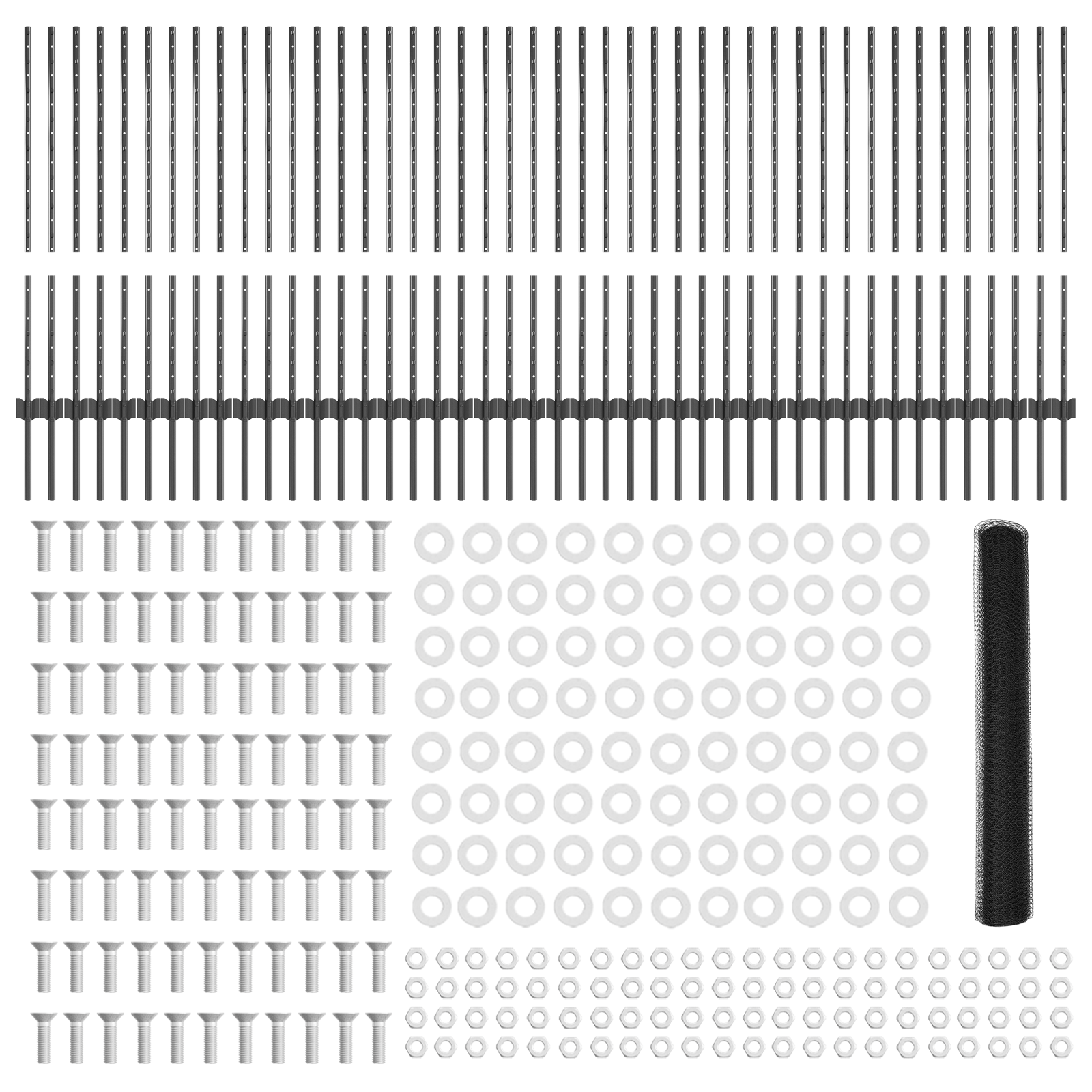 Stâlpi de Gard  22 buc U-Channel Gri 100 cm Oțel GartenMobel Dekor
