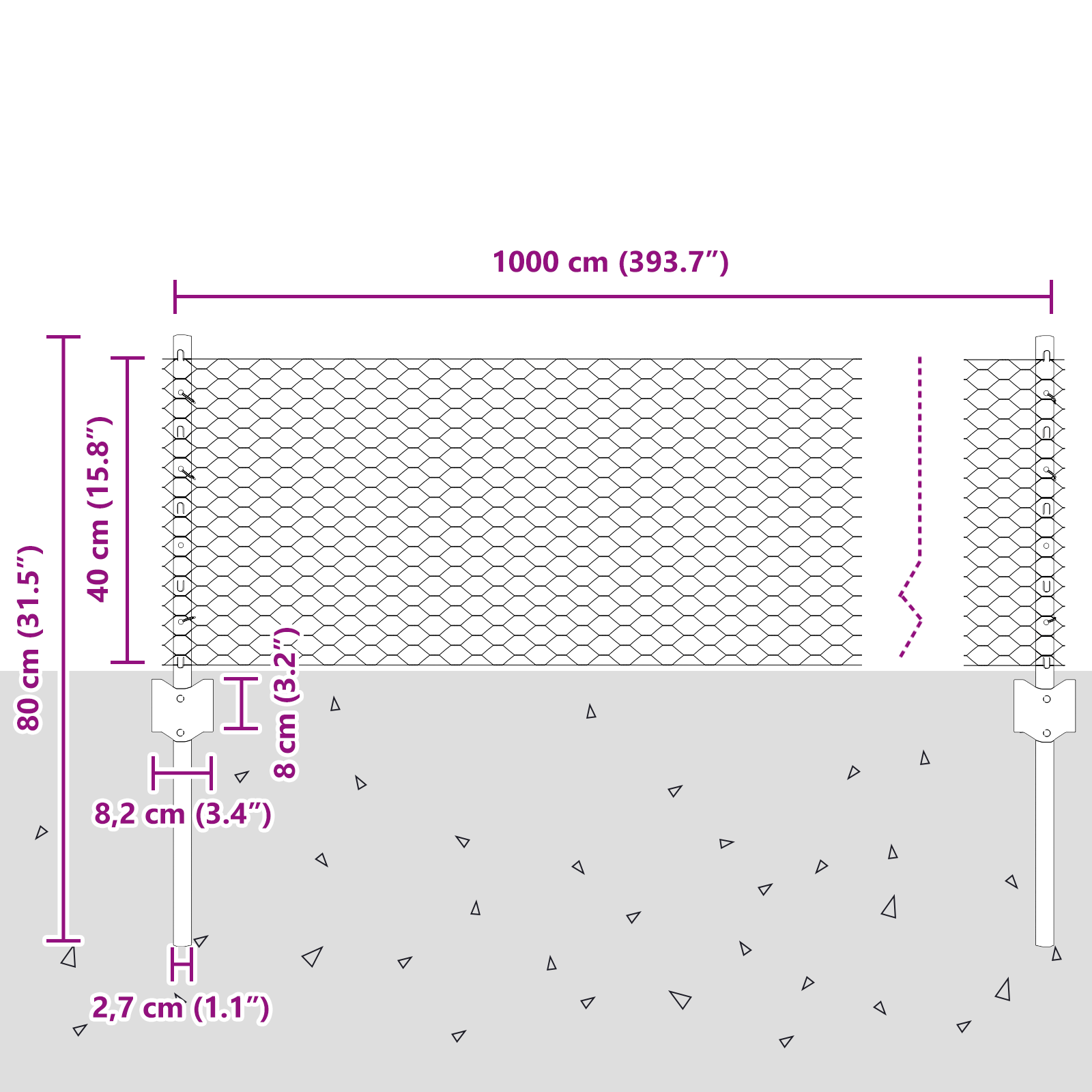 Stâlpi de gard 5 buc U-Channel 40 cm Oțel galvanizat GartenMobel Dekor