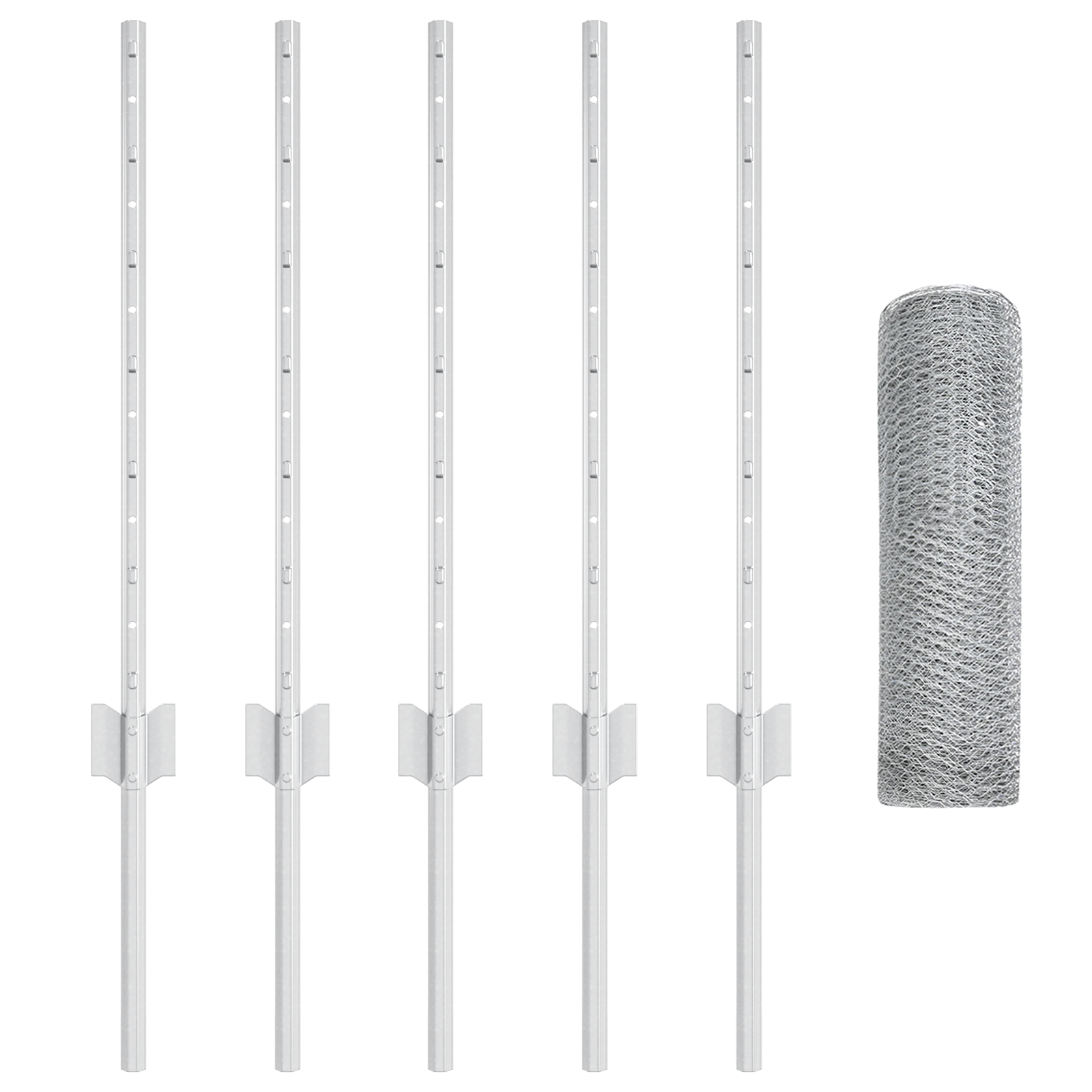 Stâlpi de gard 5 pcs U-Channel 60 cm Oțel galvanizat GartenMobel Dekor