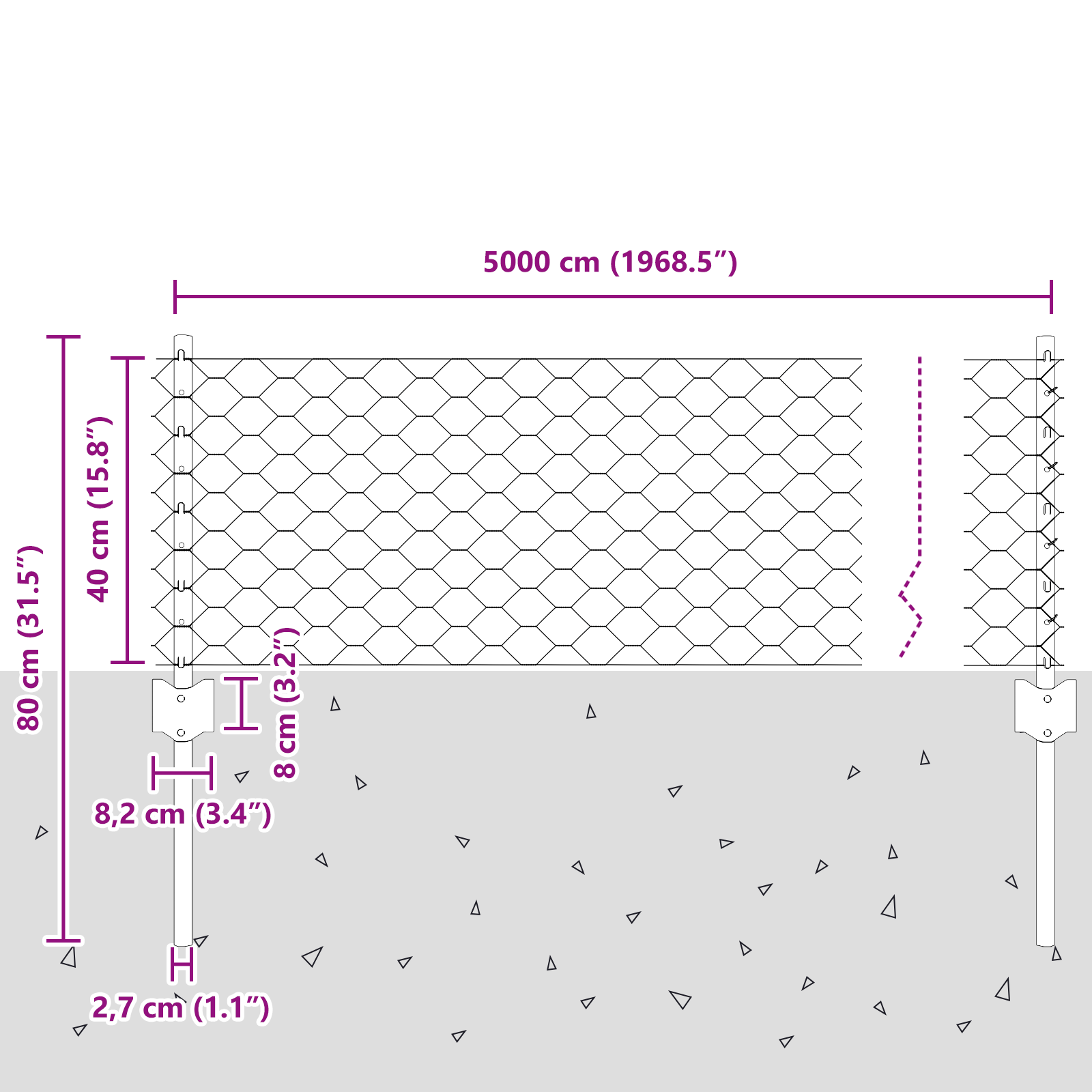 Stâlpi de plasă  11 buc U-Channel 40 cm Oțel galvanizat GartenMobel Dekor