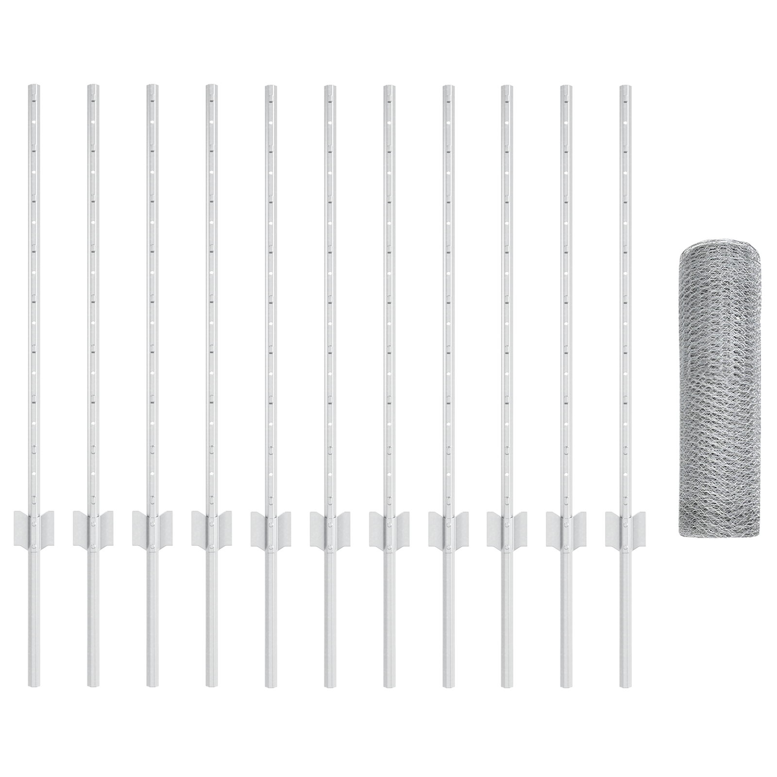 Stâlpi pentru Gard  11 buc U-Channel 80 cm Oțel Galvanizat GartenMobel Dekor