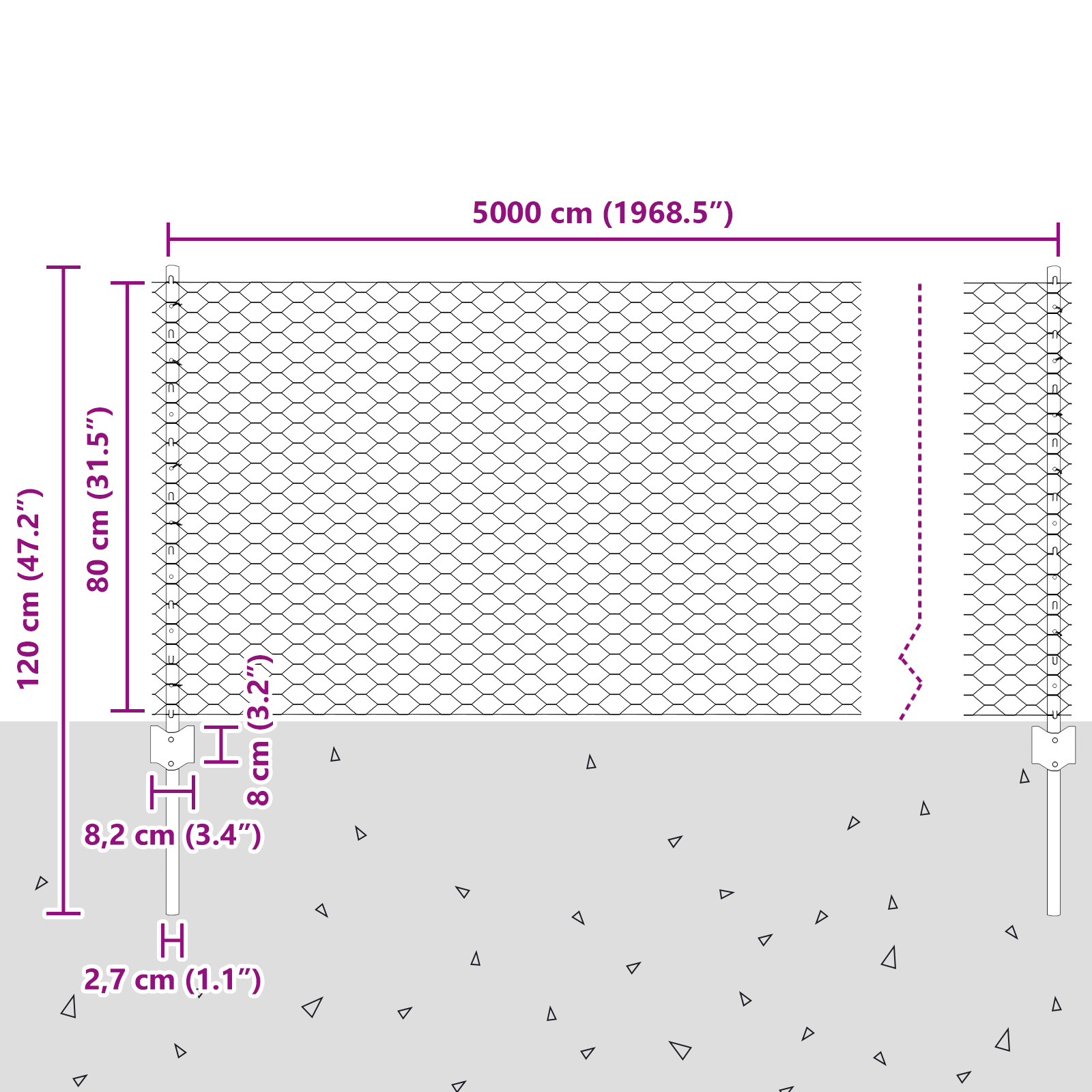 Stâlpi pentru Gard 11 buc U-Channel 80 cm Oțel Galvanizat GartenMobel Dekor