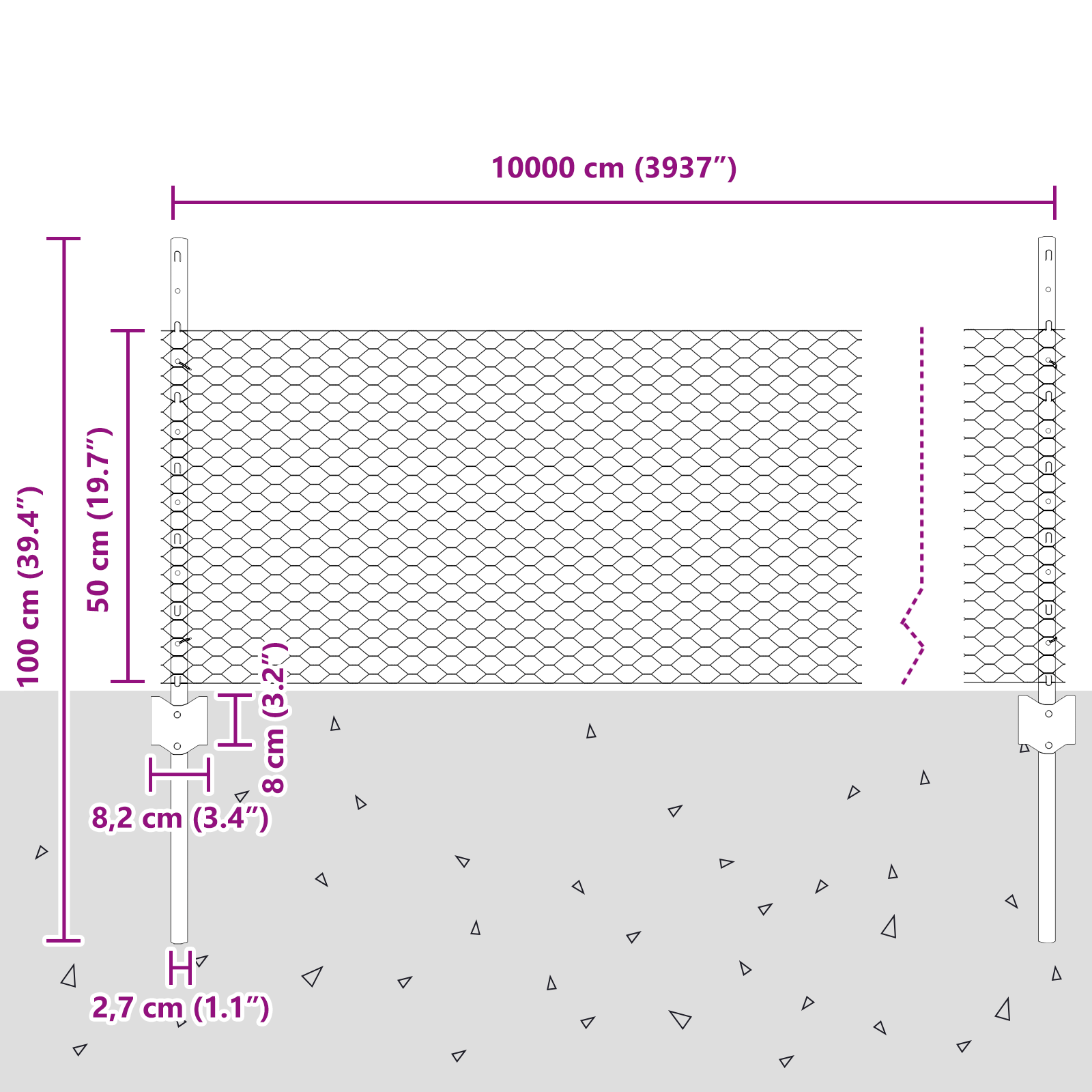 Set de Stâlpi pentru Gard 11 buc U-Channel 60 cm Oțel Galvanizat GartenMobel Dekor