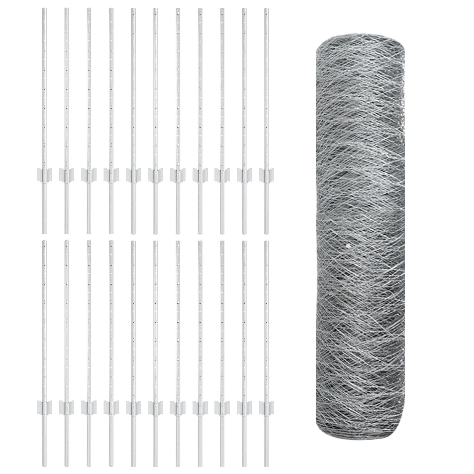 Stâlpi  11 pcs U-Channel 80 cm Oțel Galvanizat GartenMobel Dekor