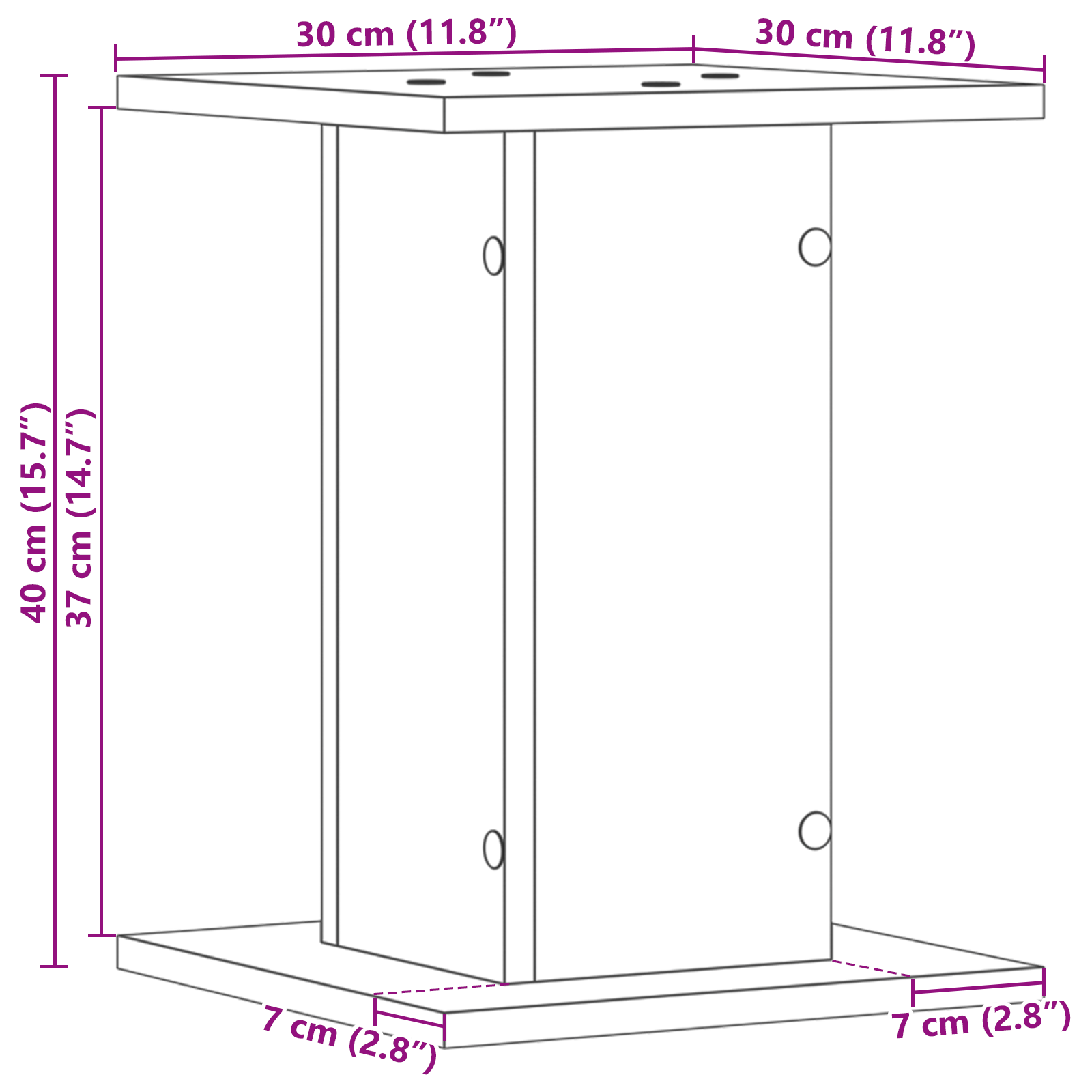 Suport plante, 2 buc., stejar negru, 30x30x40 cm lemn prelucrat GartenMobel Dekor