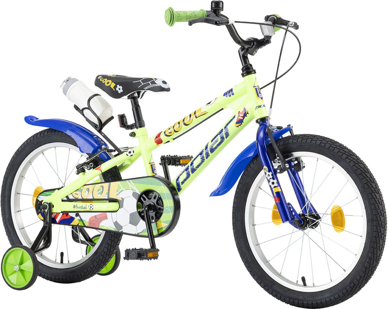 Bicicleta Copii Polar 2024 Football - 18 Inch, Verde-Albastru Ultimate FactoryBikes