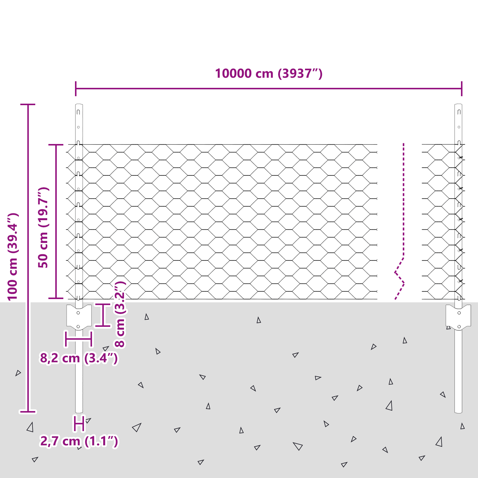 Stâlpi de gard 11 pcs U-Channel Gri 60 cm Oțel GartenMobel Dekor