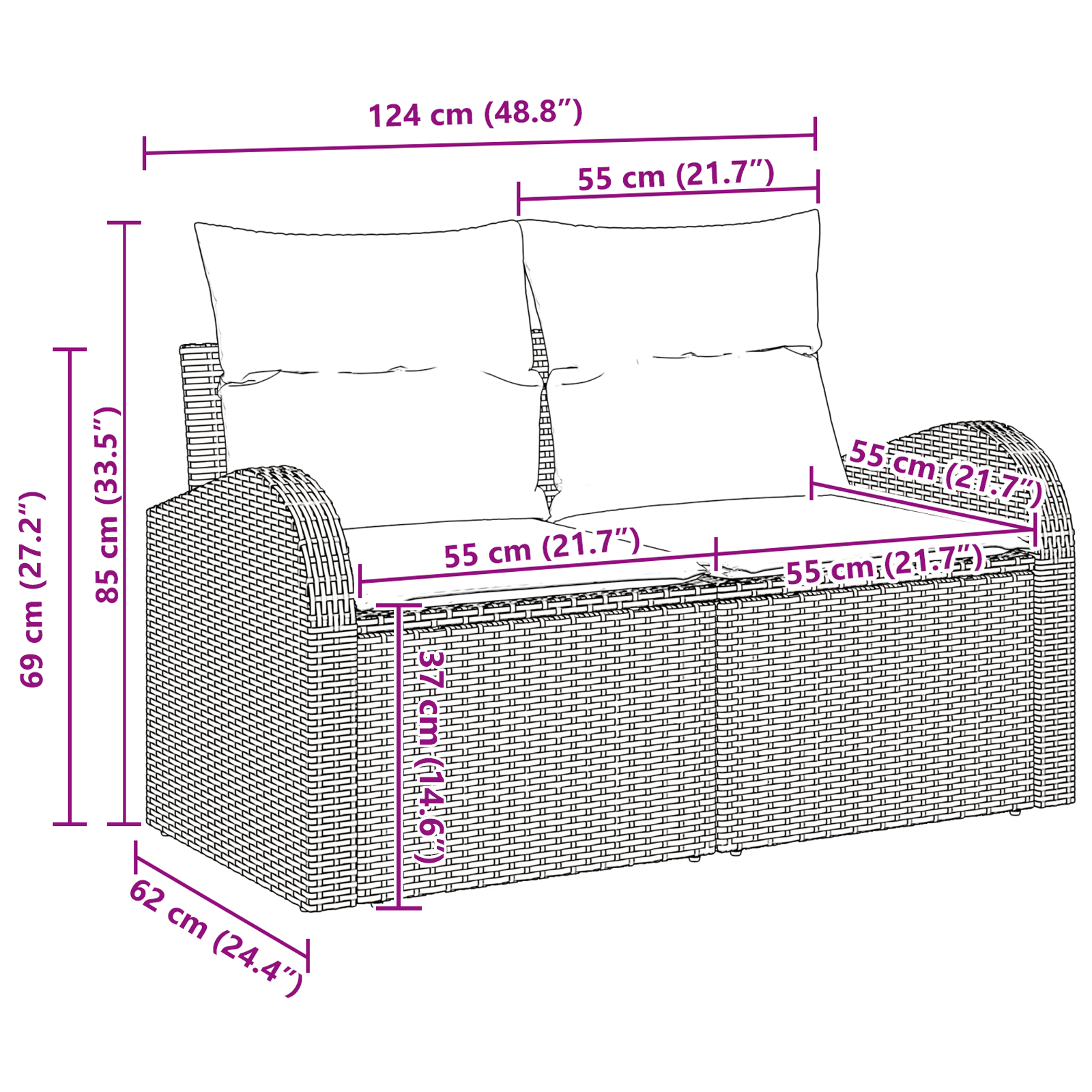 Set de Canapele de Grădină 4 Piese cu Perne Bej Ratan GartenMobel Dekor