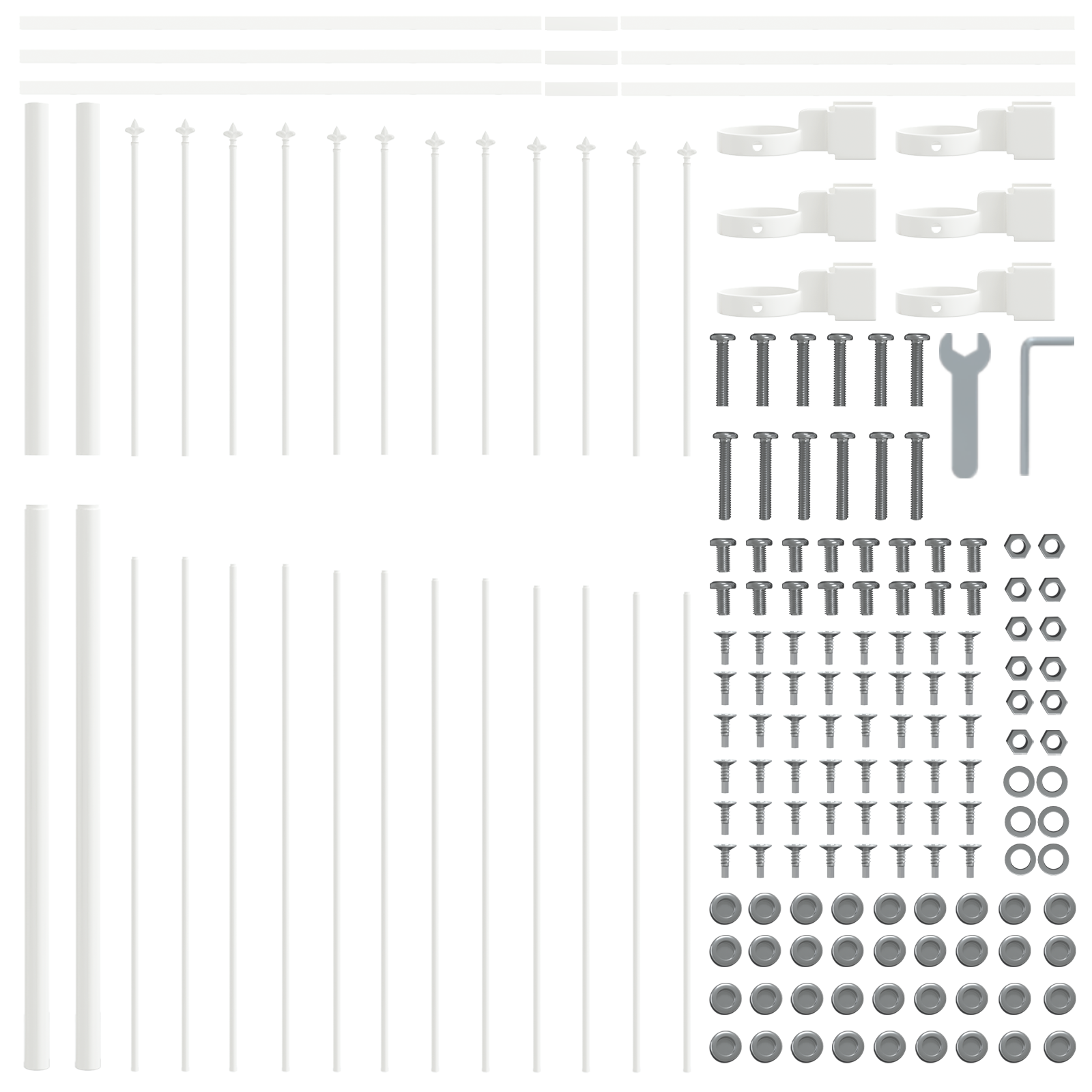 Gard de grădină cu vârf arcuit, alb, 10.2x1.75 m, oțel GartenMobel Dekor