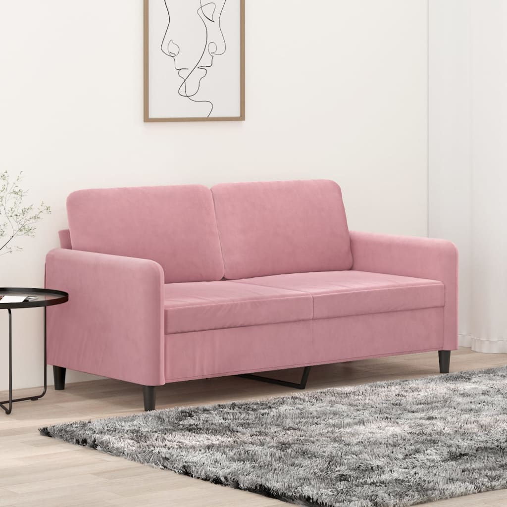 Canapea cu 2 locuri, roz, 140 cm, catifea GartenMobel Dekor