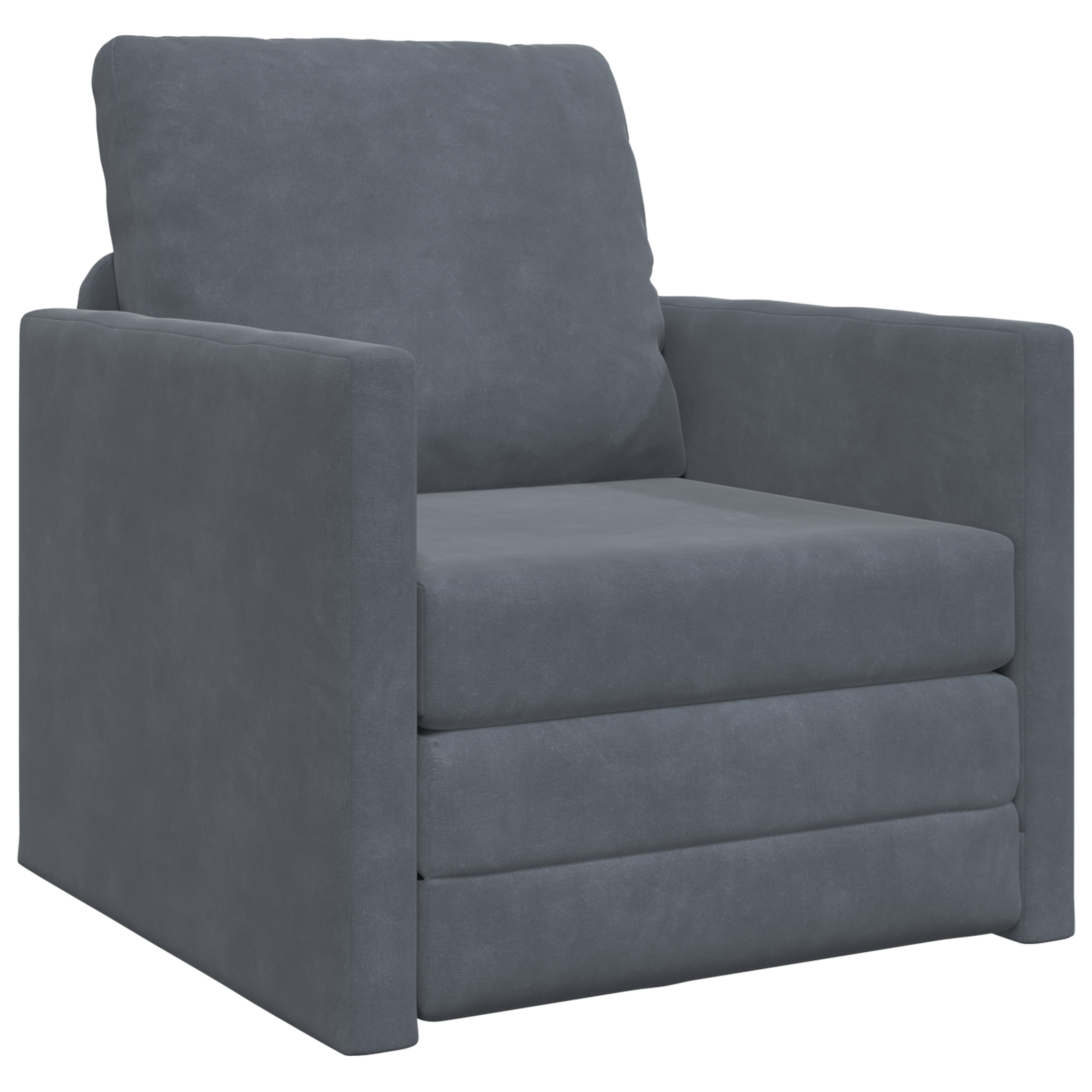 Canapea de podea convertibilă gri single 74x77x81 cm catifea GartenMobel Dekor