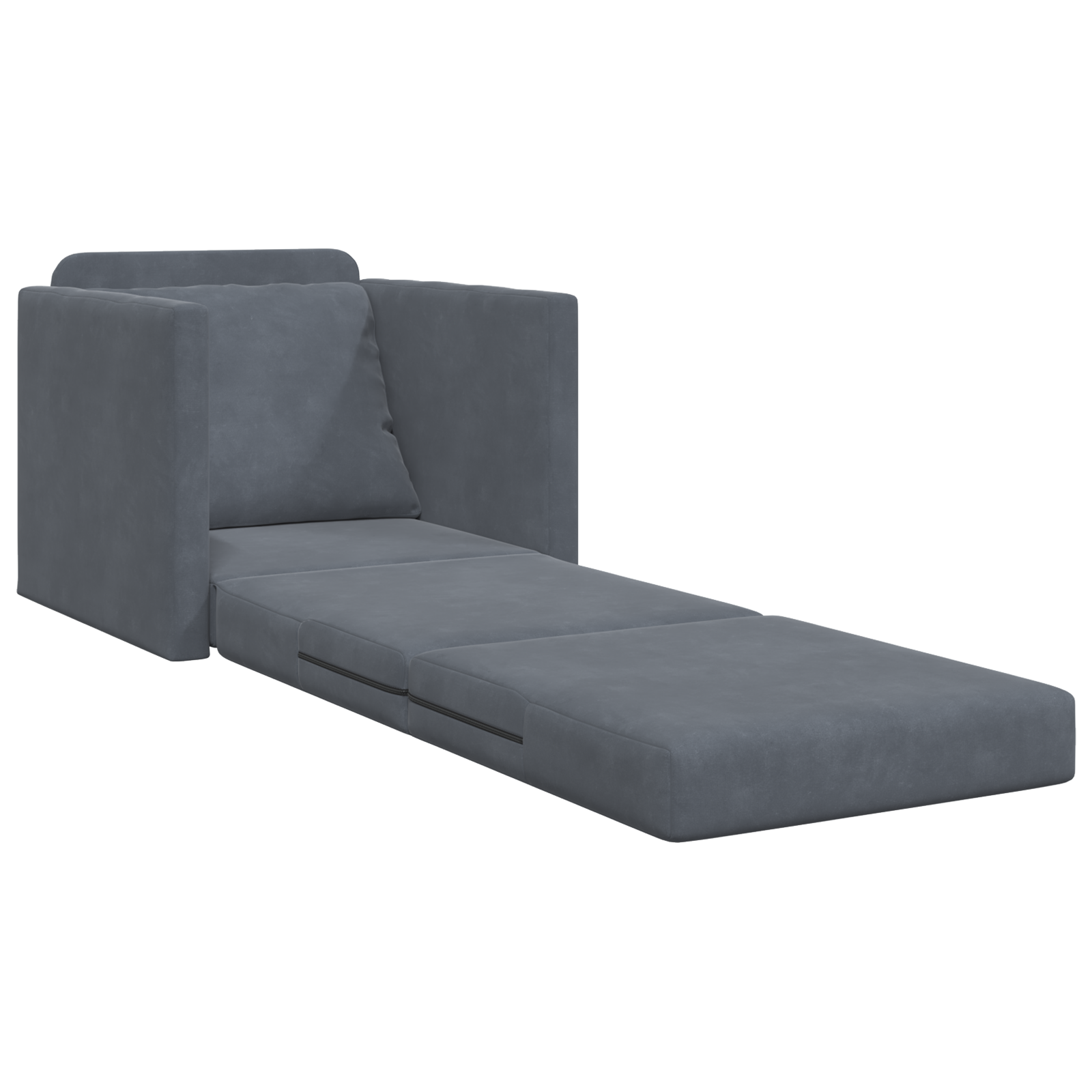 Canapea de podea convertibilă gri single 74x77x81 cm catifea GartenMobel Dekor