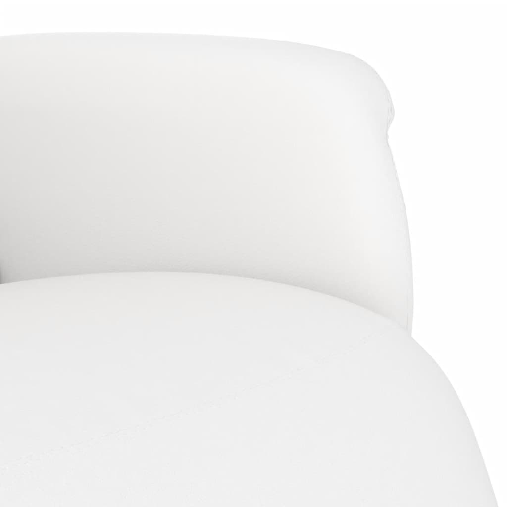 Fotoliu rabatabil cu suport de picioare, alb, piele ecologică GartenMobel Dekor