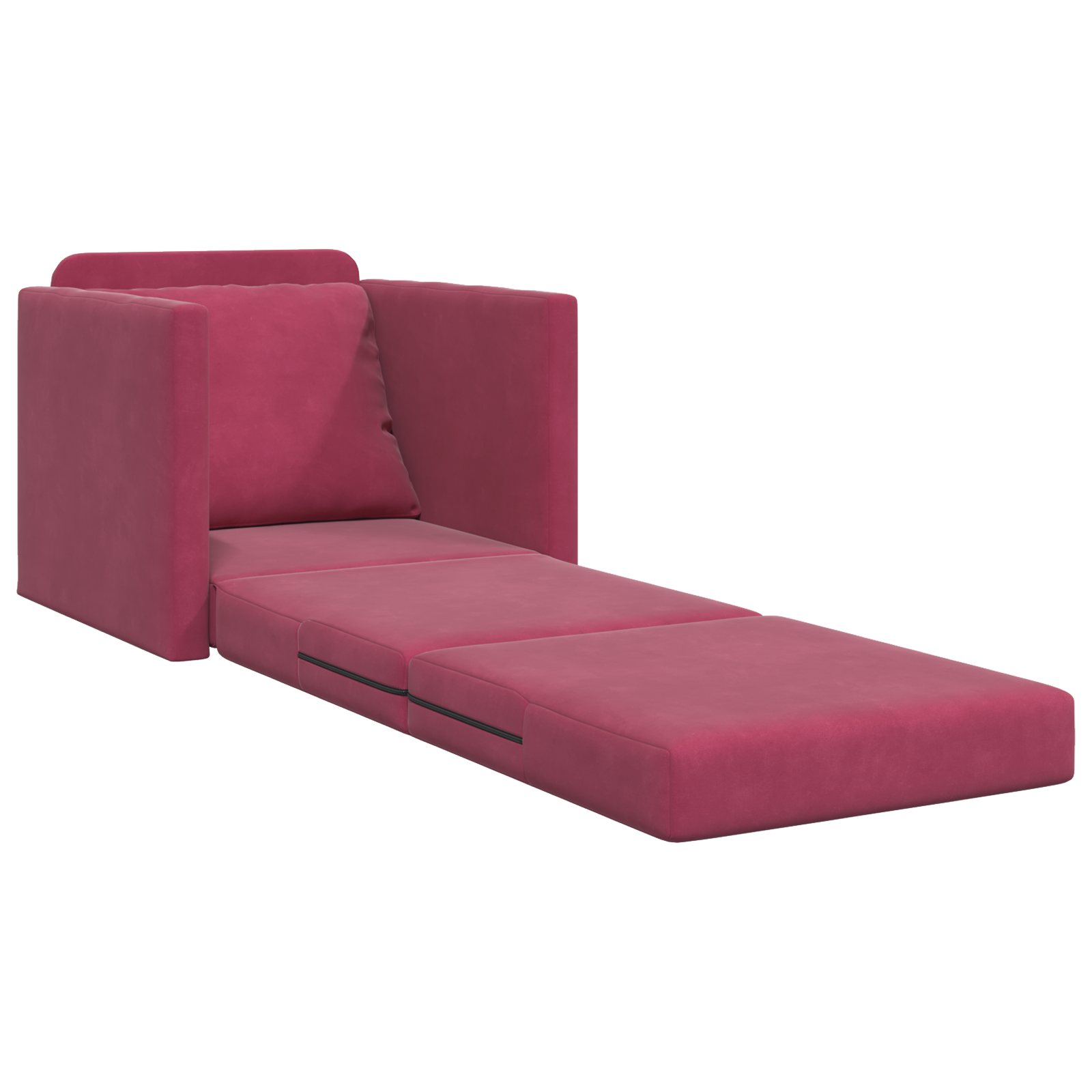 Sofa Pat 2-in-1 Roșie Vin 74x77x81 cm Catifea GartenMobel Dekor