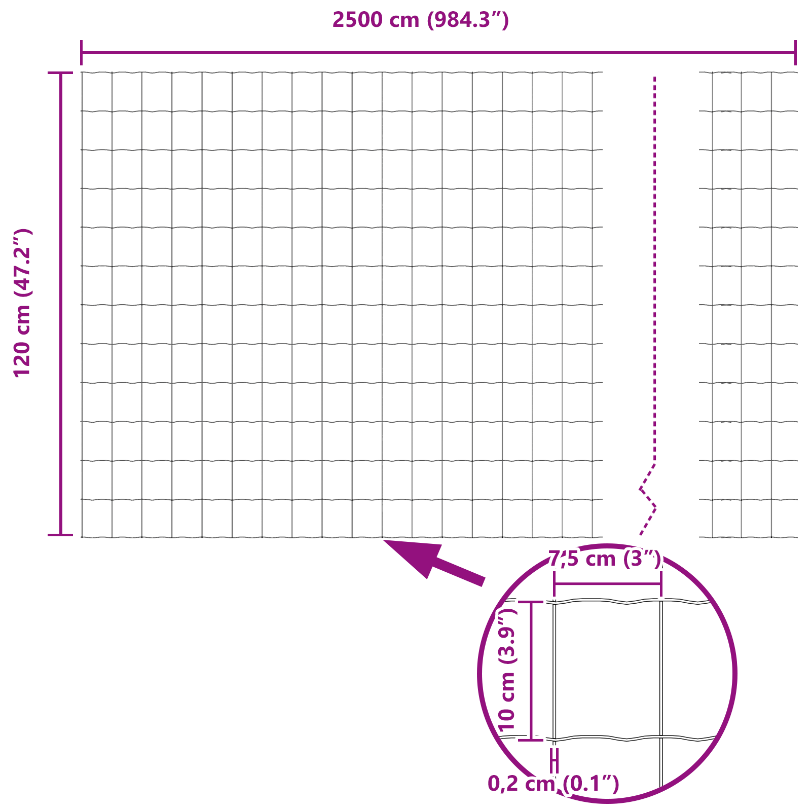 Gard Euro Verde 1.2x25 m Fier GartenMobel Dekor