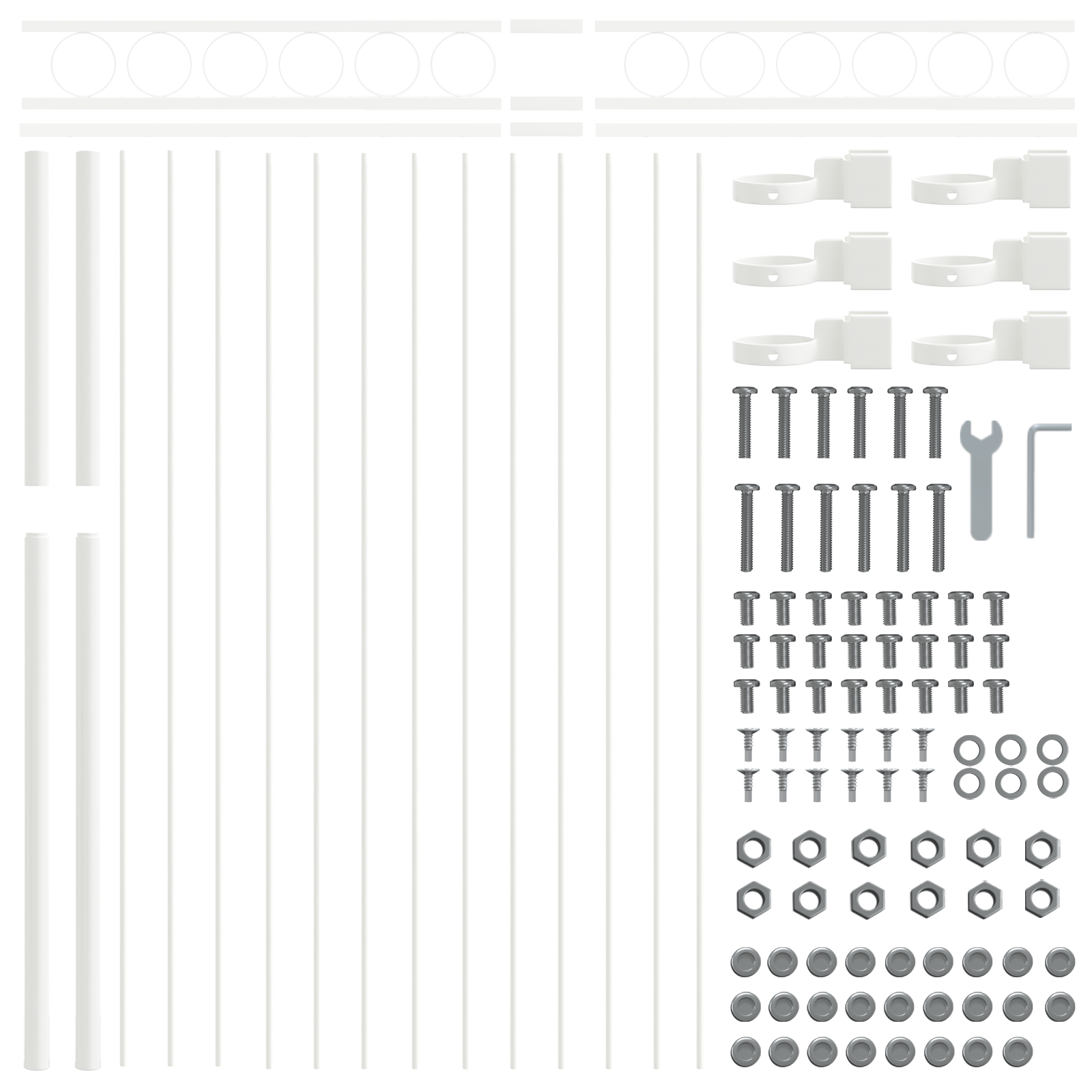 Gard de grădină, alb, 1,7x1.2 m, oțel GartenMobel Dekor