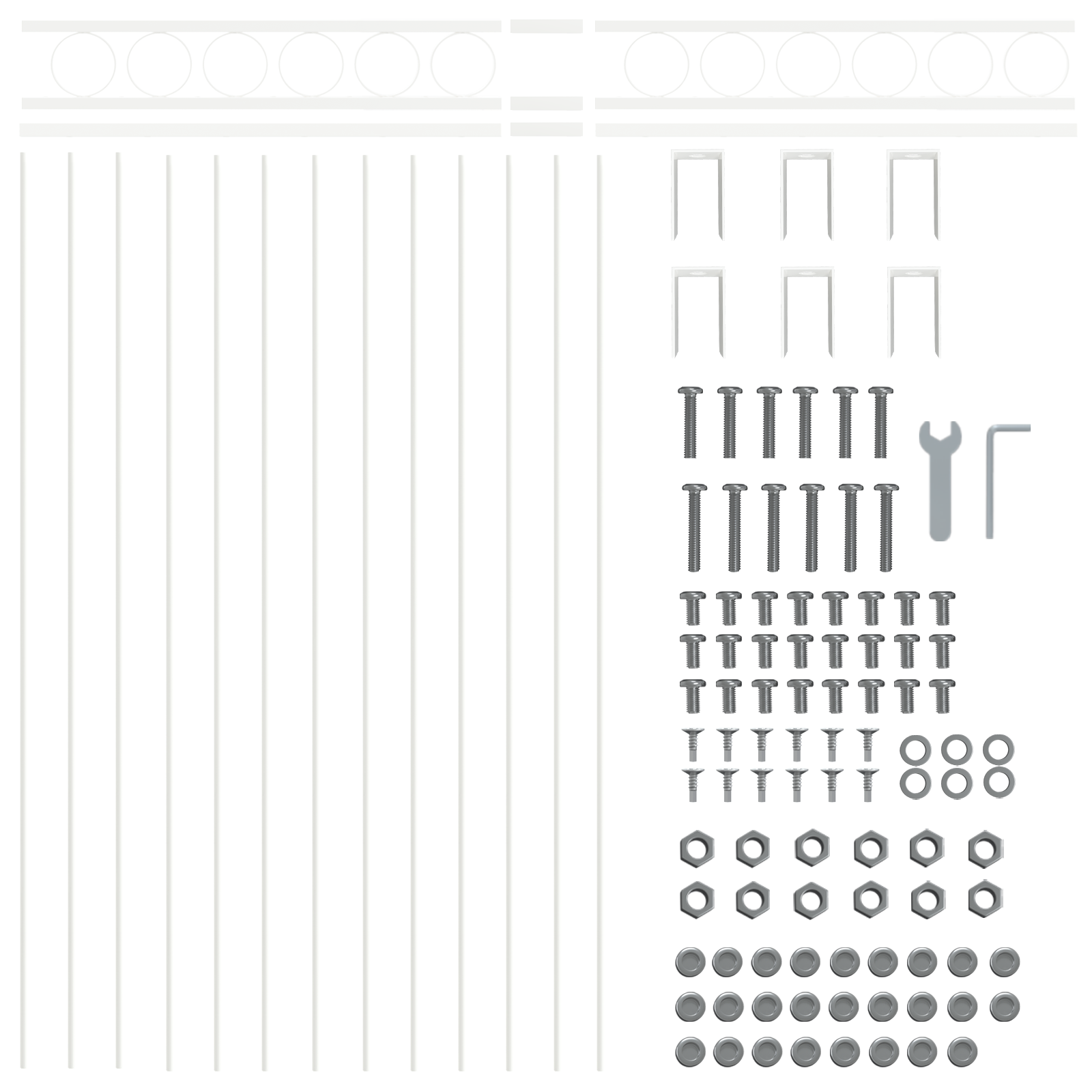 Gard de grădină, alb, 1,7x1.2 m, oțel GartenMobel Dekor