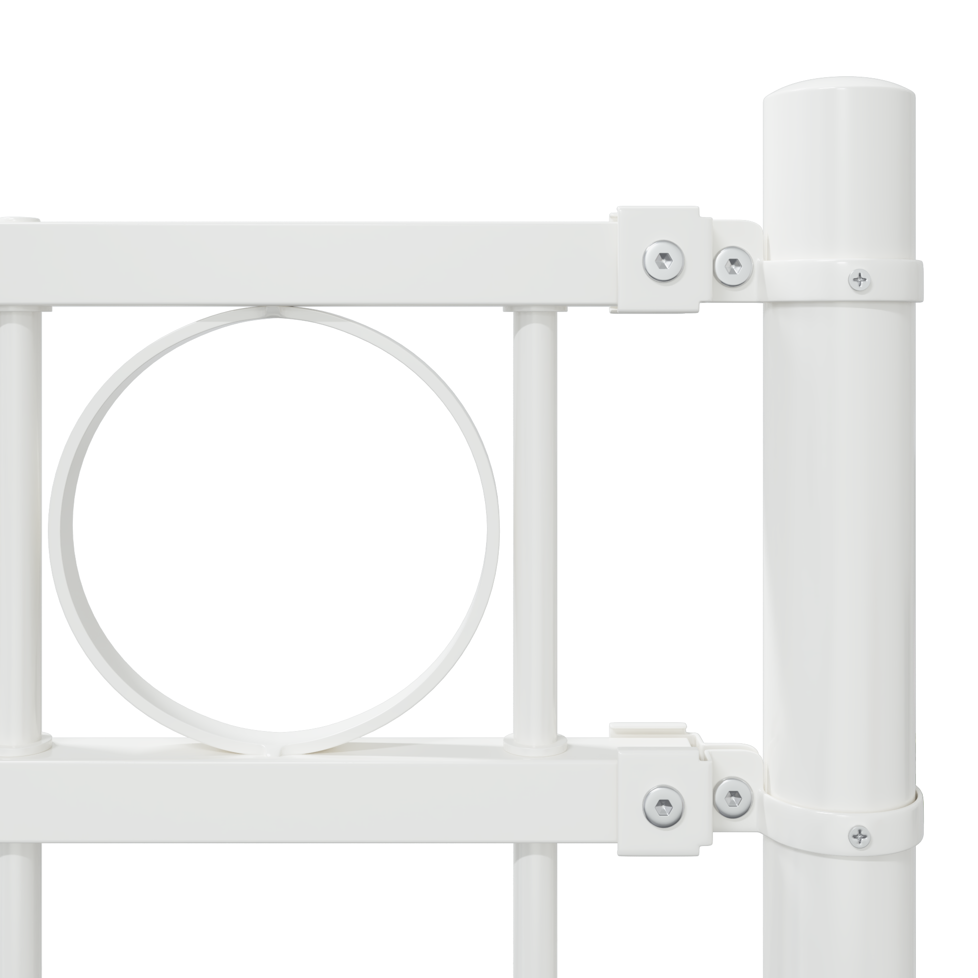 Gard de grădină, alb, 1,7x1.5 m, oțel GartenMobel Dekor